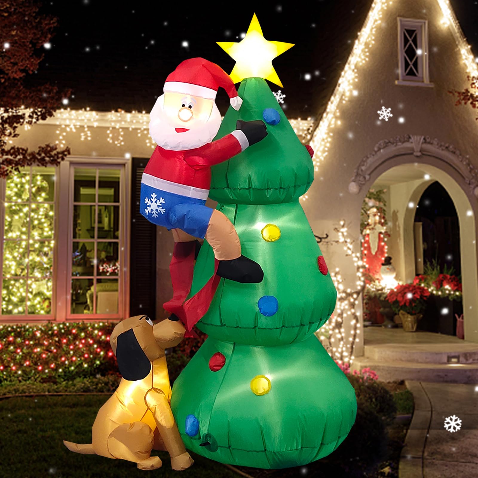 Danxilu 6ft Santa & Dog Inflatable Tree