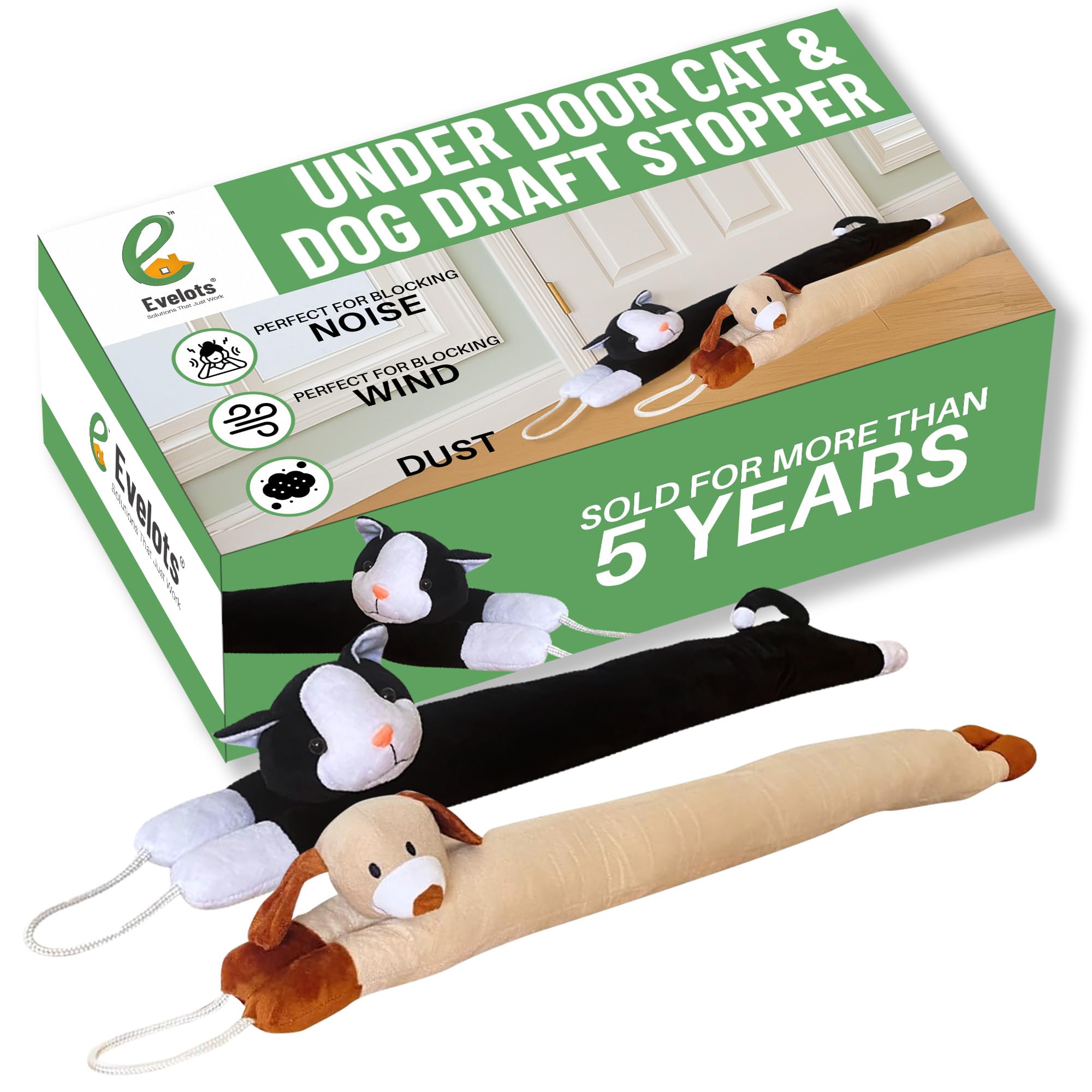 Evelots 38-inch Cat & Dog Draft Stoppers (2-Pack)