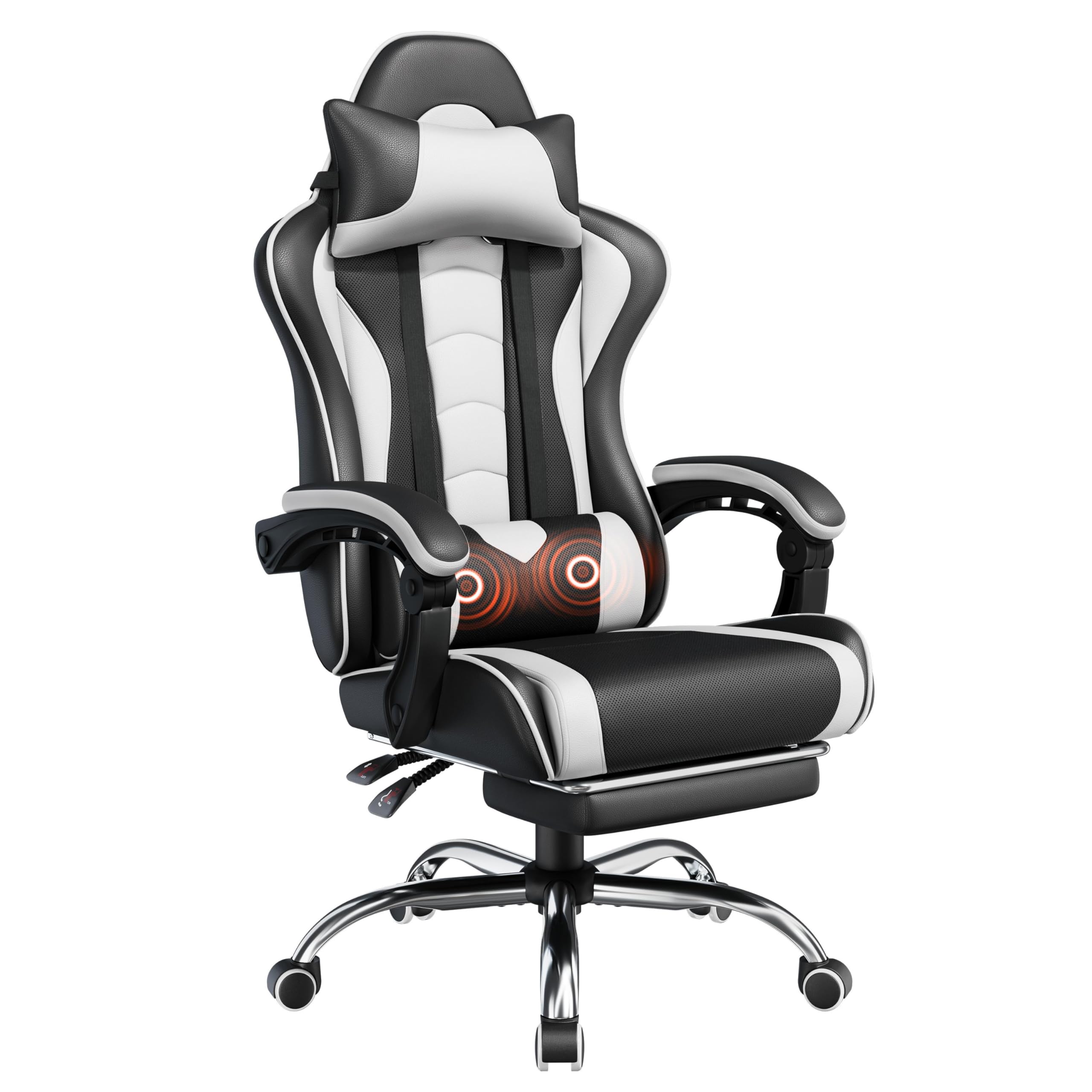 Yaheetech Gaming Chair with Massage Lumbar