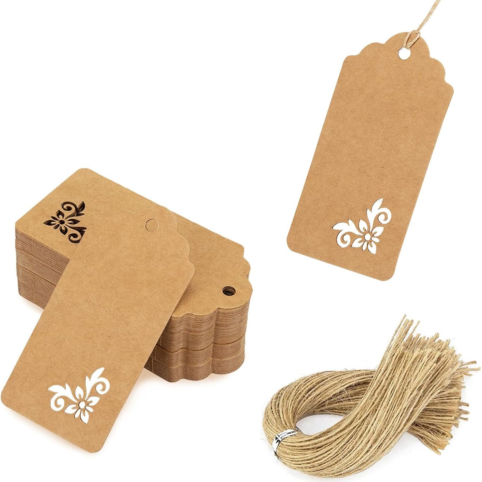 SallyFashion Kraft Hollow-Out Gift Tags