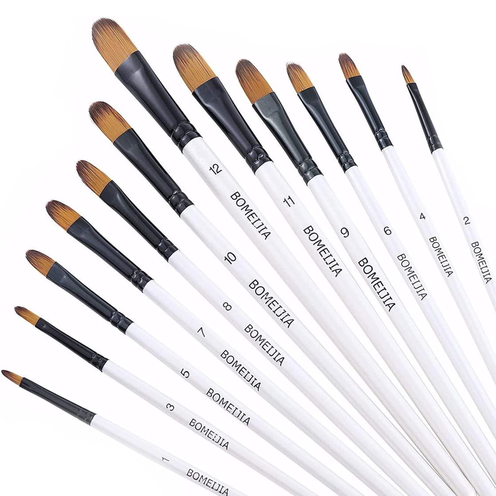 Filbert Synthetic Brush Set (12 pcs)