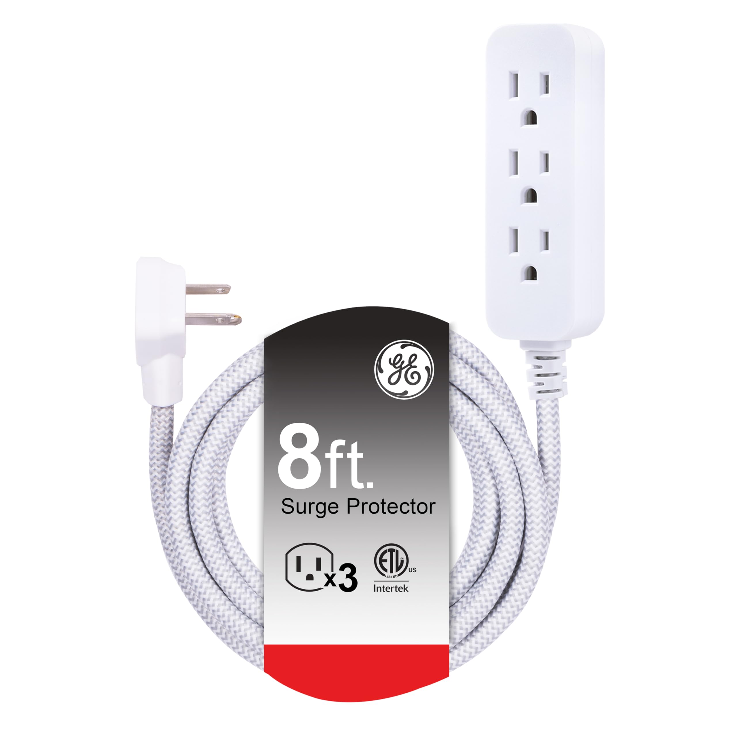 GE 3-Outlet Braided Extension Cord