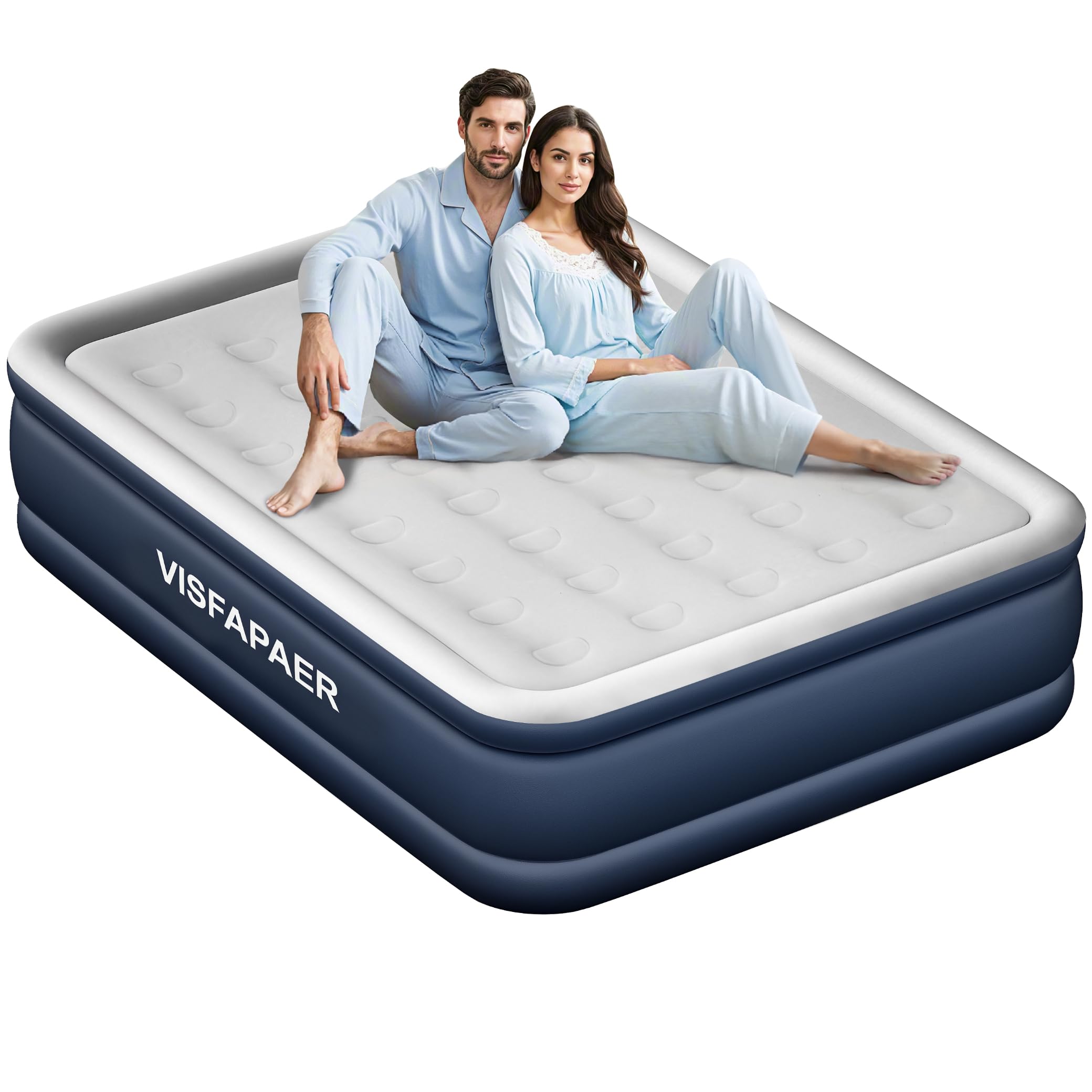 18" High Inflatable Queen Mattress with Built‑in Pump