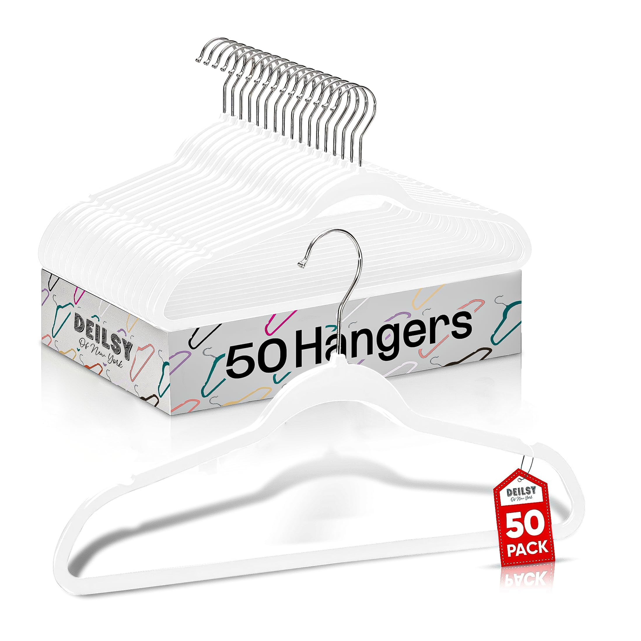 DEILSY Slim Plastic Hangers (50 pack)