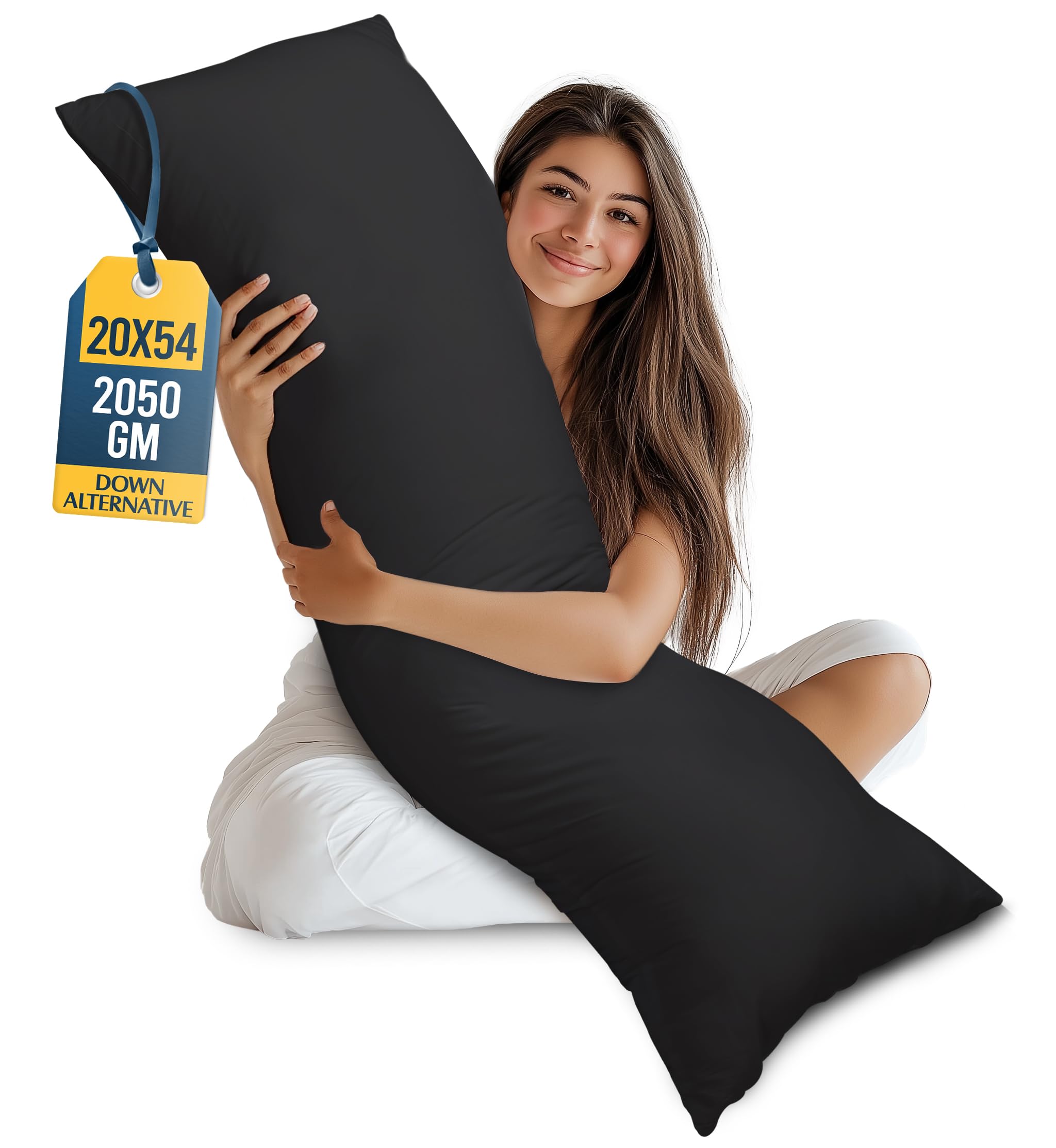 Utopia Bedding Full Body Pillow for Adults (Black, 20 x 54 Inch)