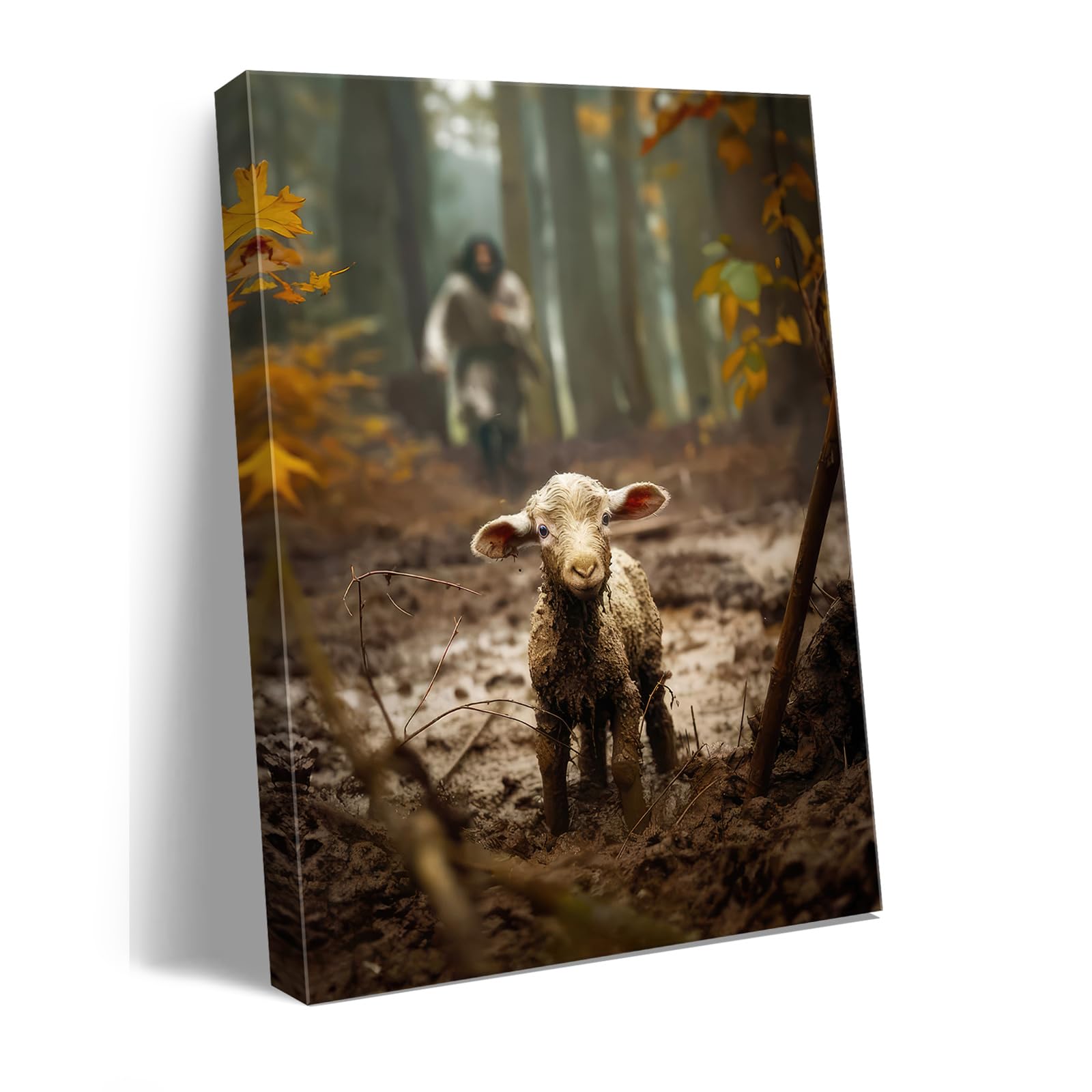 Jesus and Lamb Canvas Wall Art