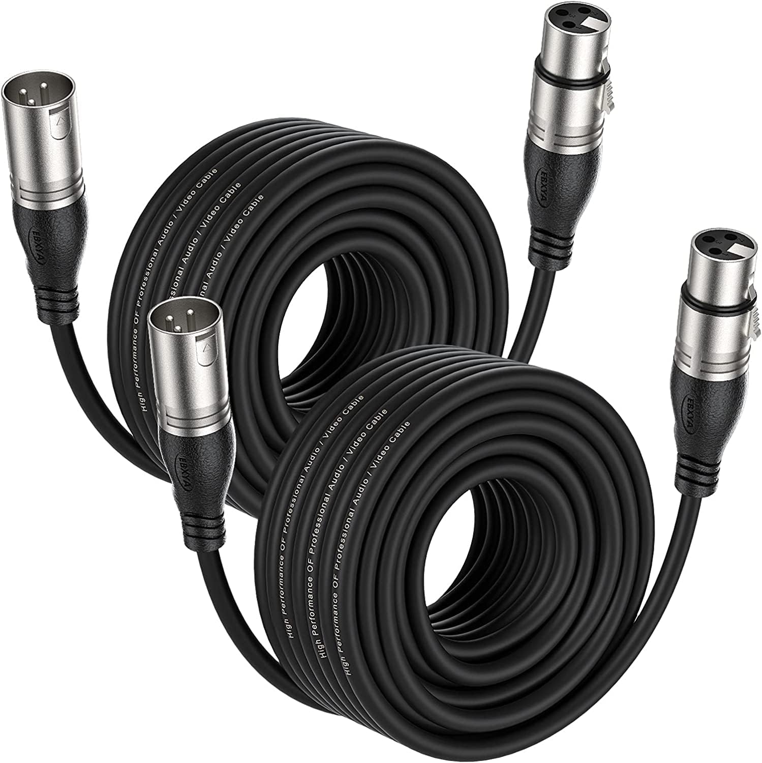 EBXYA Balanced XLR Cable — 50 ft (2-pack)