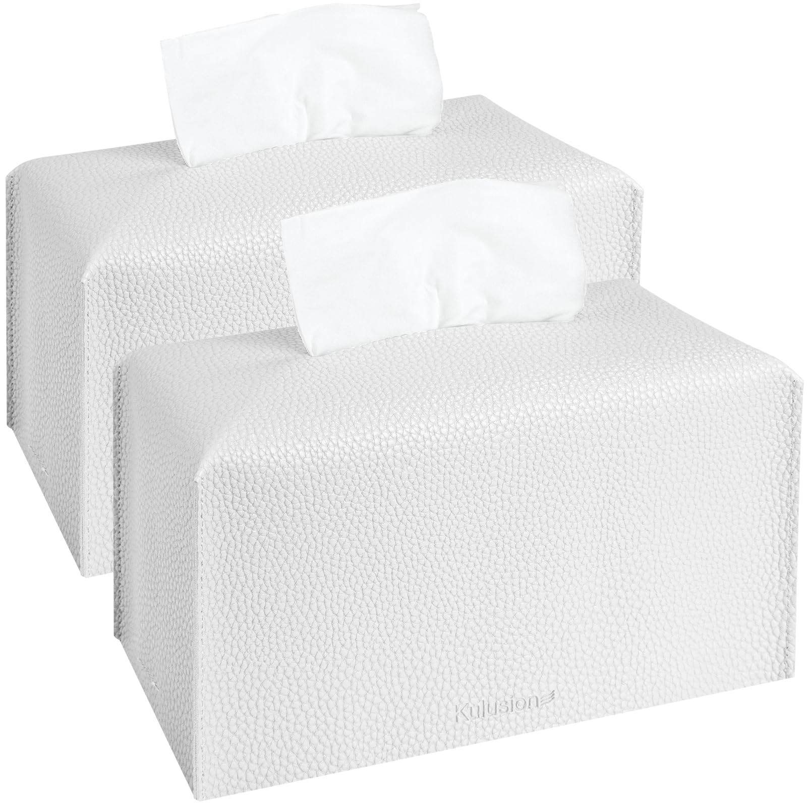 Rectangular PU Leather Tissue Box Covers (Set of 2)