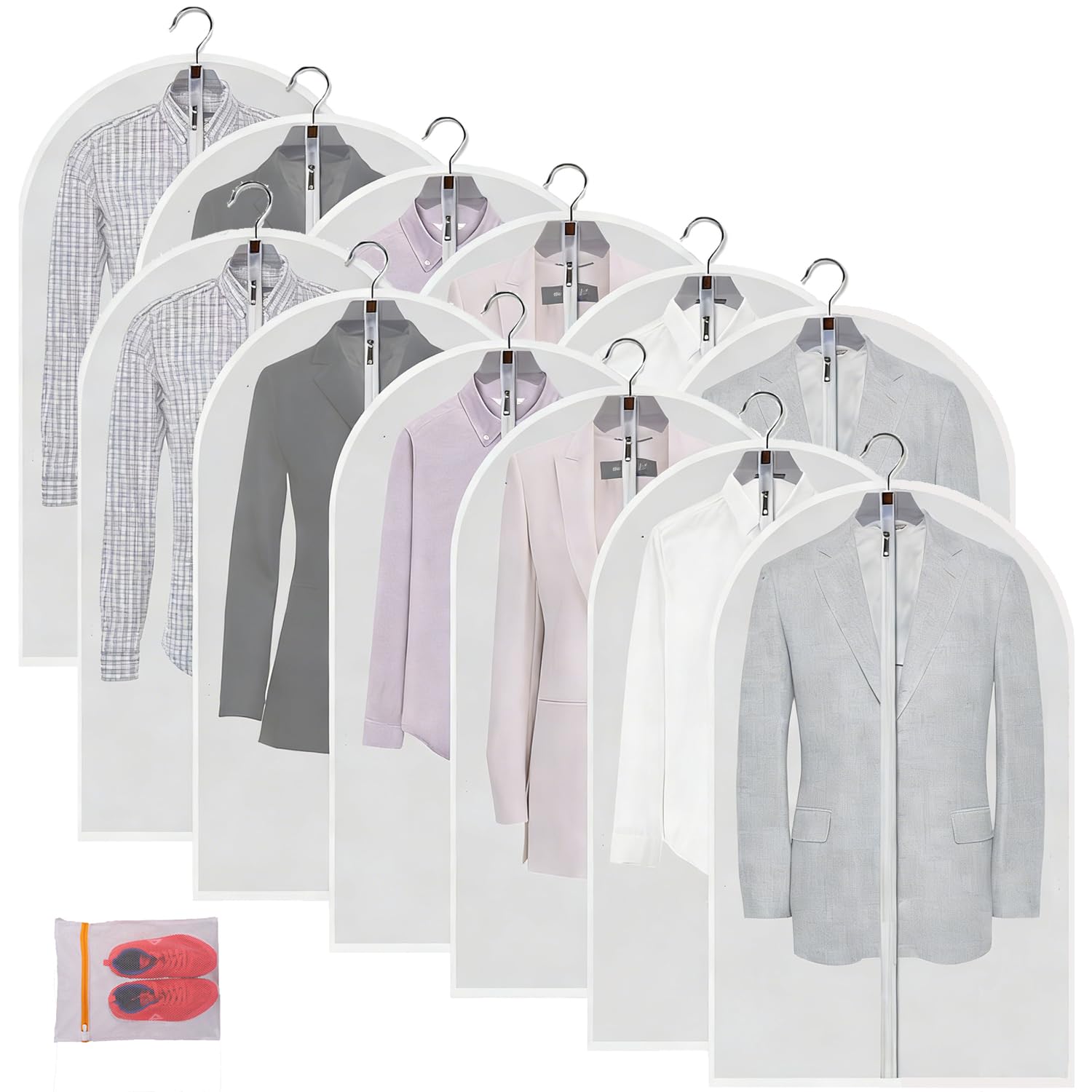 Translucent PEVA Garment Bags 24x40 (12-Pack)
