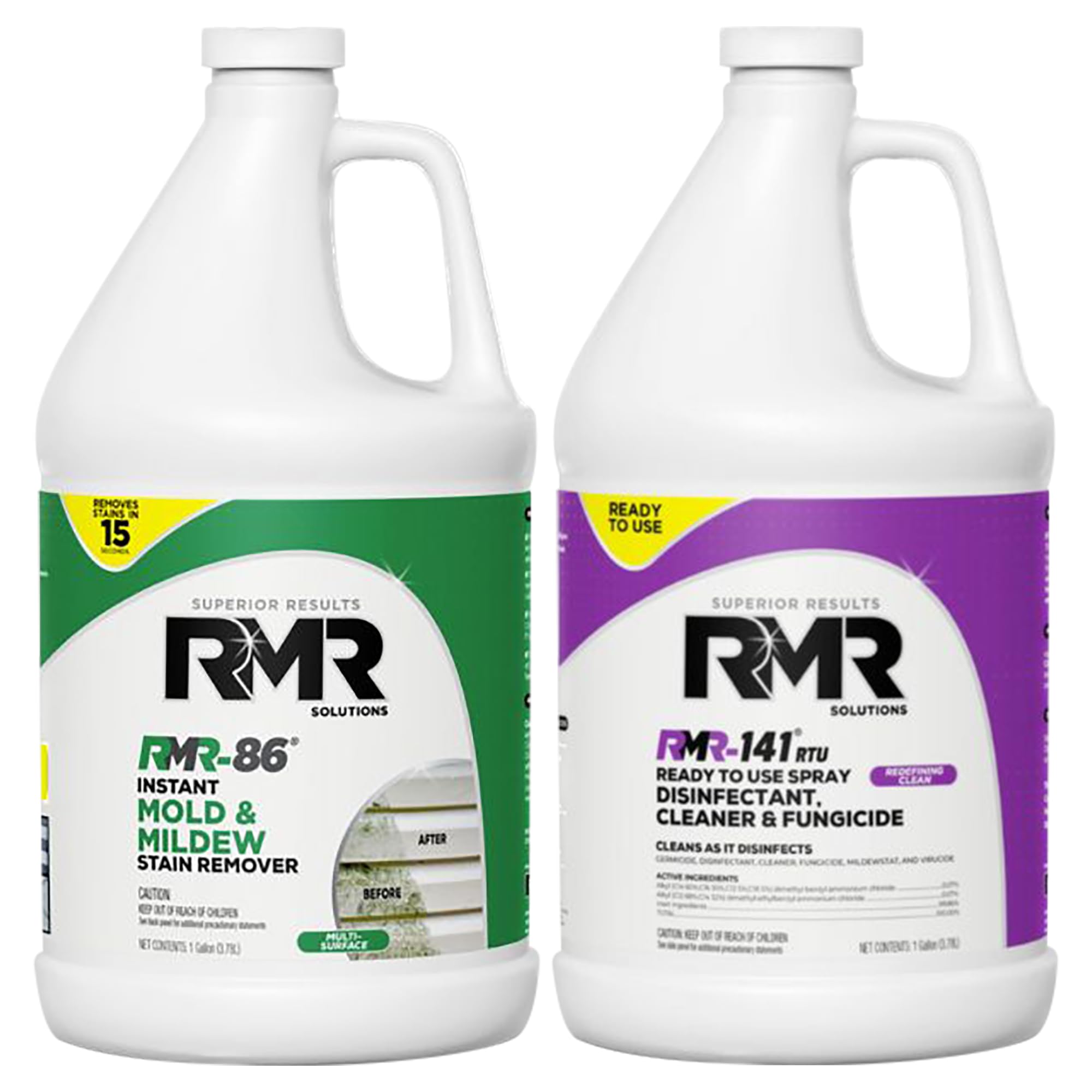 RMR Brands DIY Mold Remover Bundle - Complete Mold Killer & Stain Remover Bundle - Mold and Mildew Prevention Kit, Disinfectant Spray, Includes 2-1 Gallon Bottles 128 Fl Oz (Pack of 2)