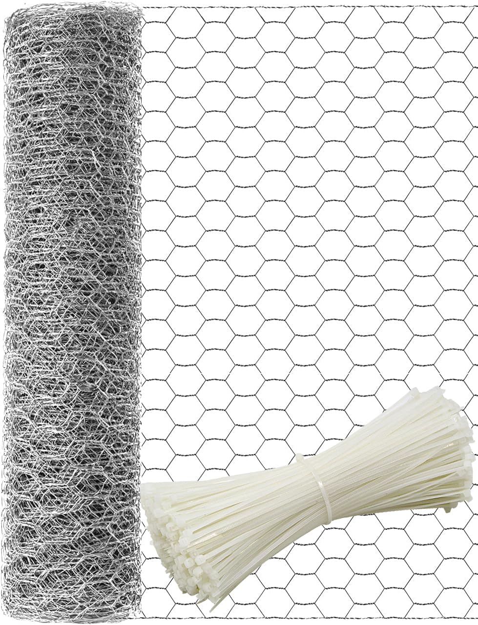 TOYPOPOR Galvanized Chicken Wire (16in x 82ft)
