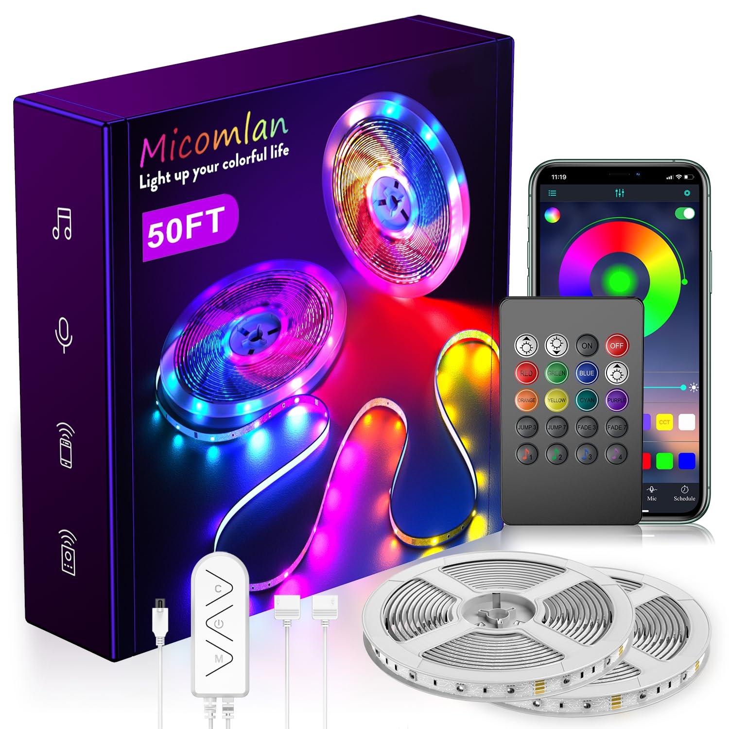Micomlan 50ft RGB Strip