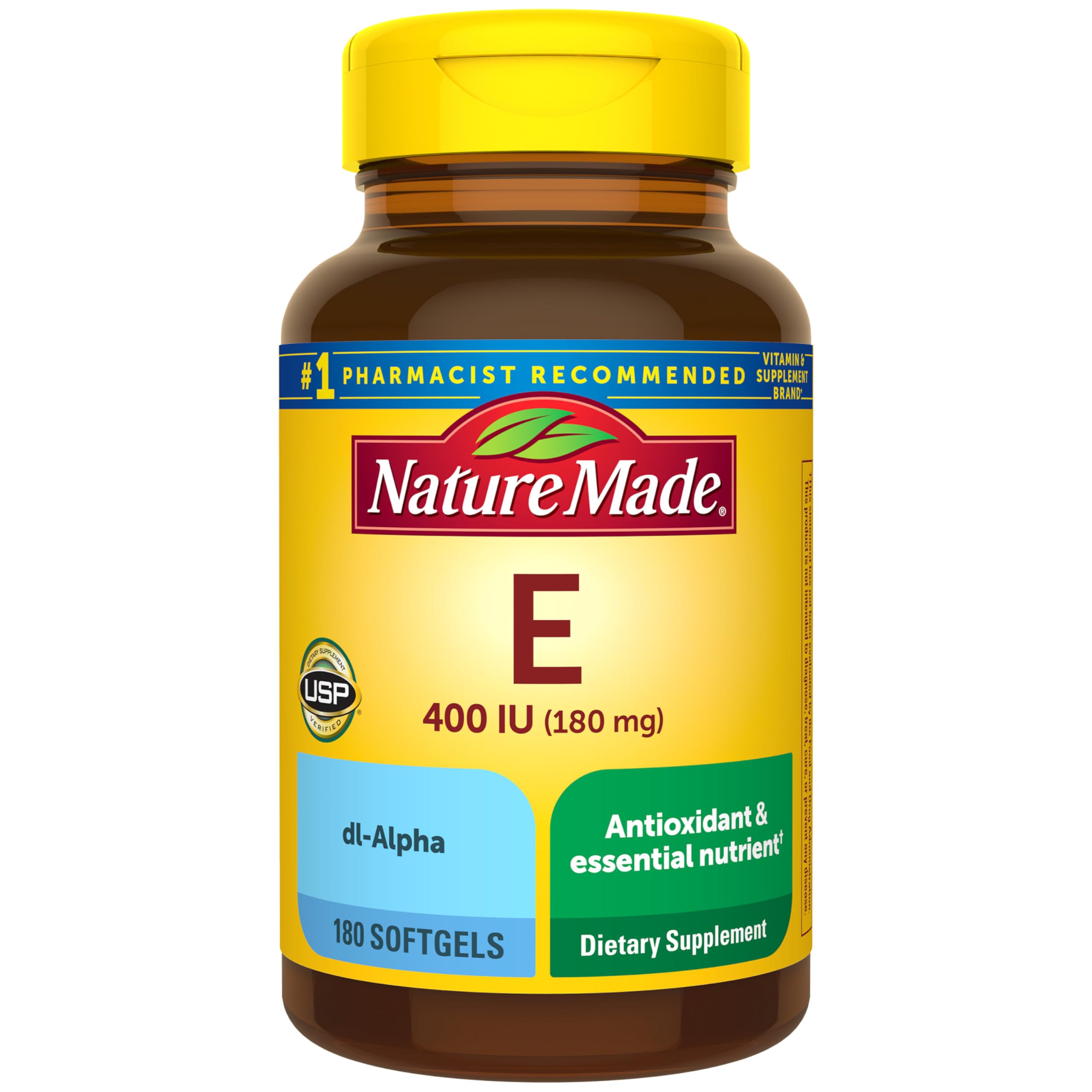 Nature Made Vitamin E 180 mg (400 IU) dl-Alpha, 180 Softgels