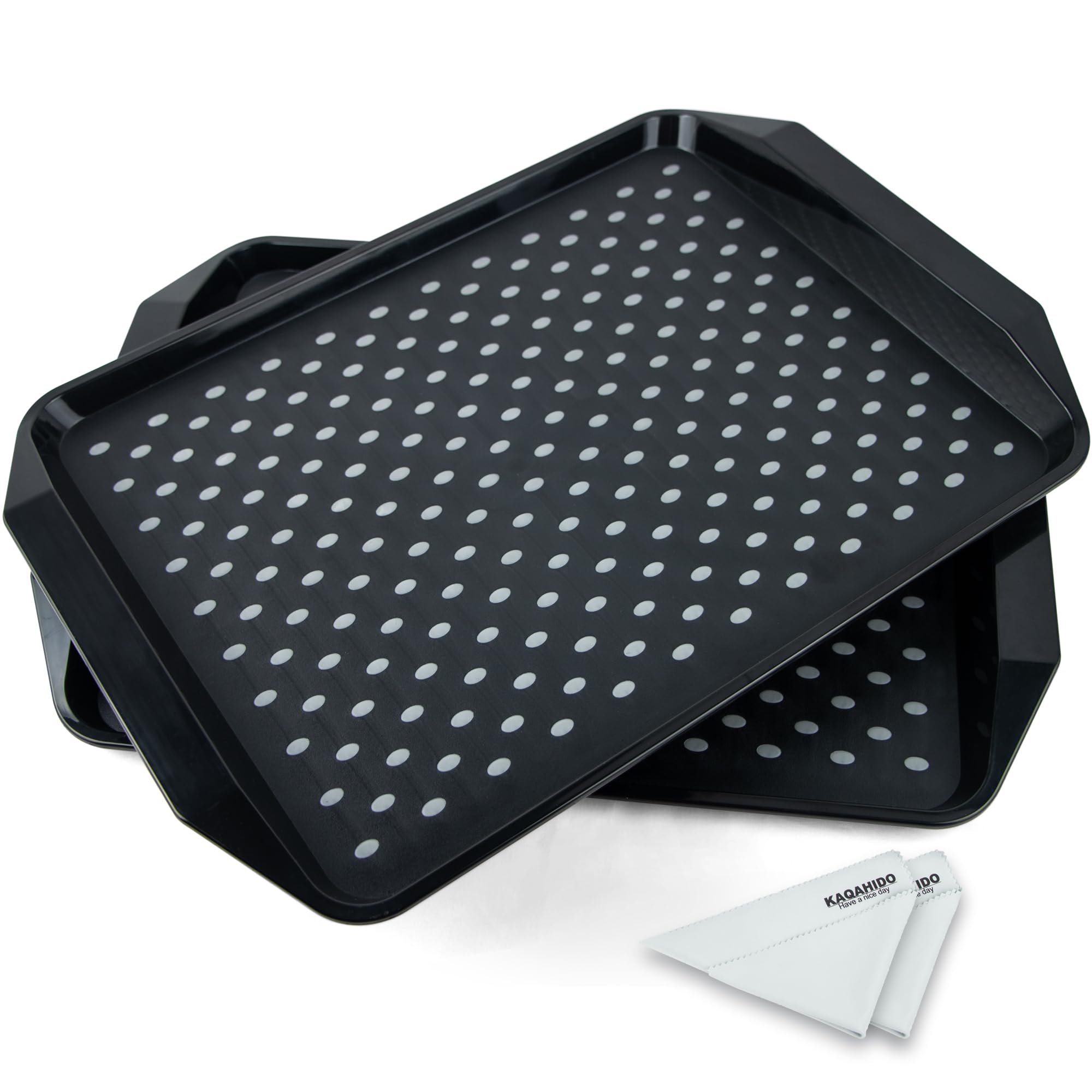 KAQAHIDO Non‑Slip Tray with Grippy Dots 17x12"