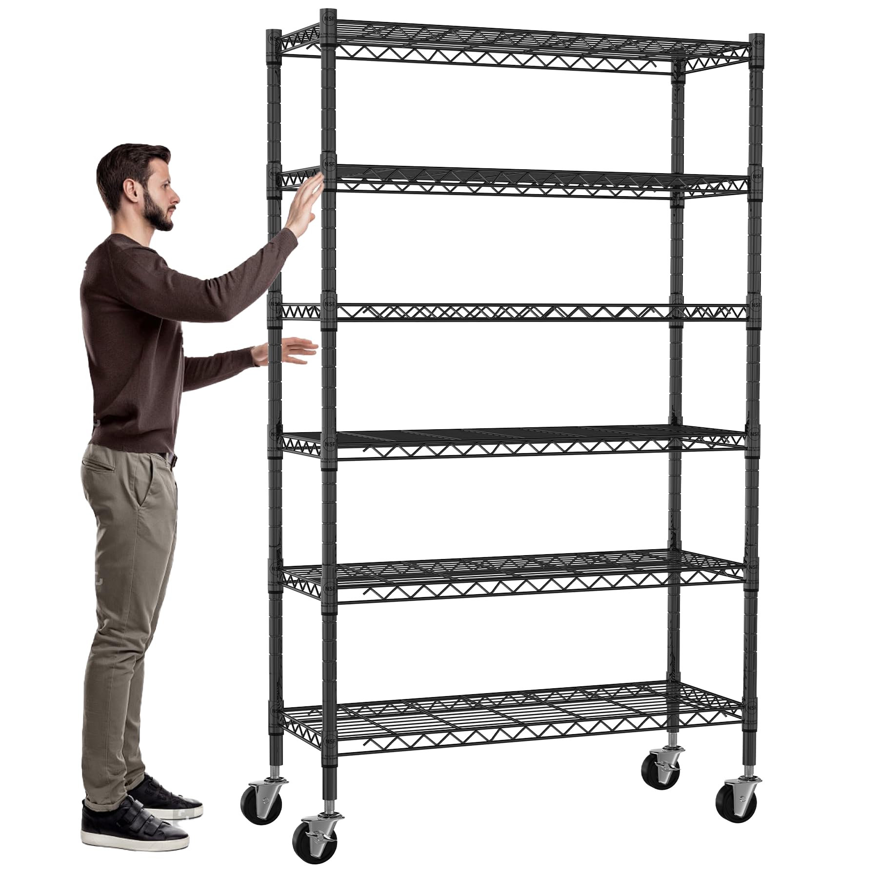 Meet Perfect 6-Tier Wire Shelving on Wheels