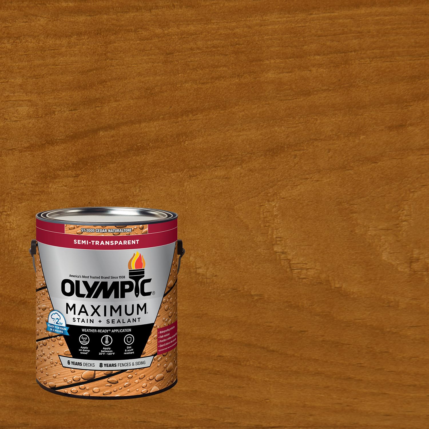 Olympic Maximum Semi-Transparent Stain — Cedar