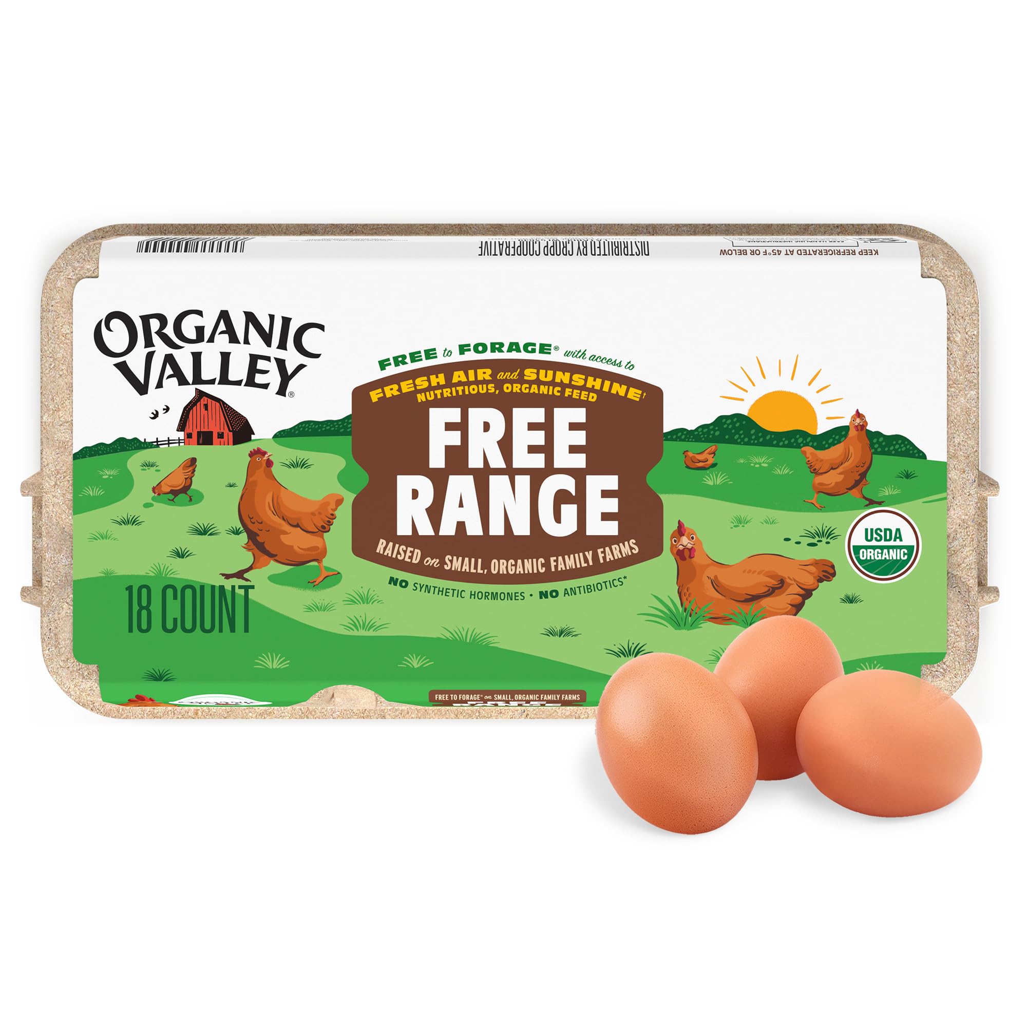 Organic Valley Free‑Range Large Brown Eggs (18 ct)