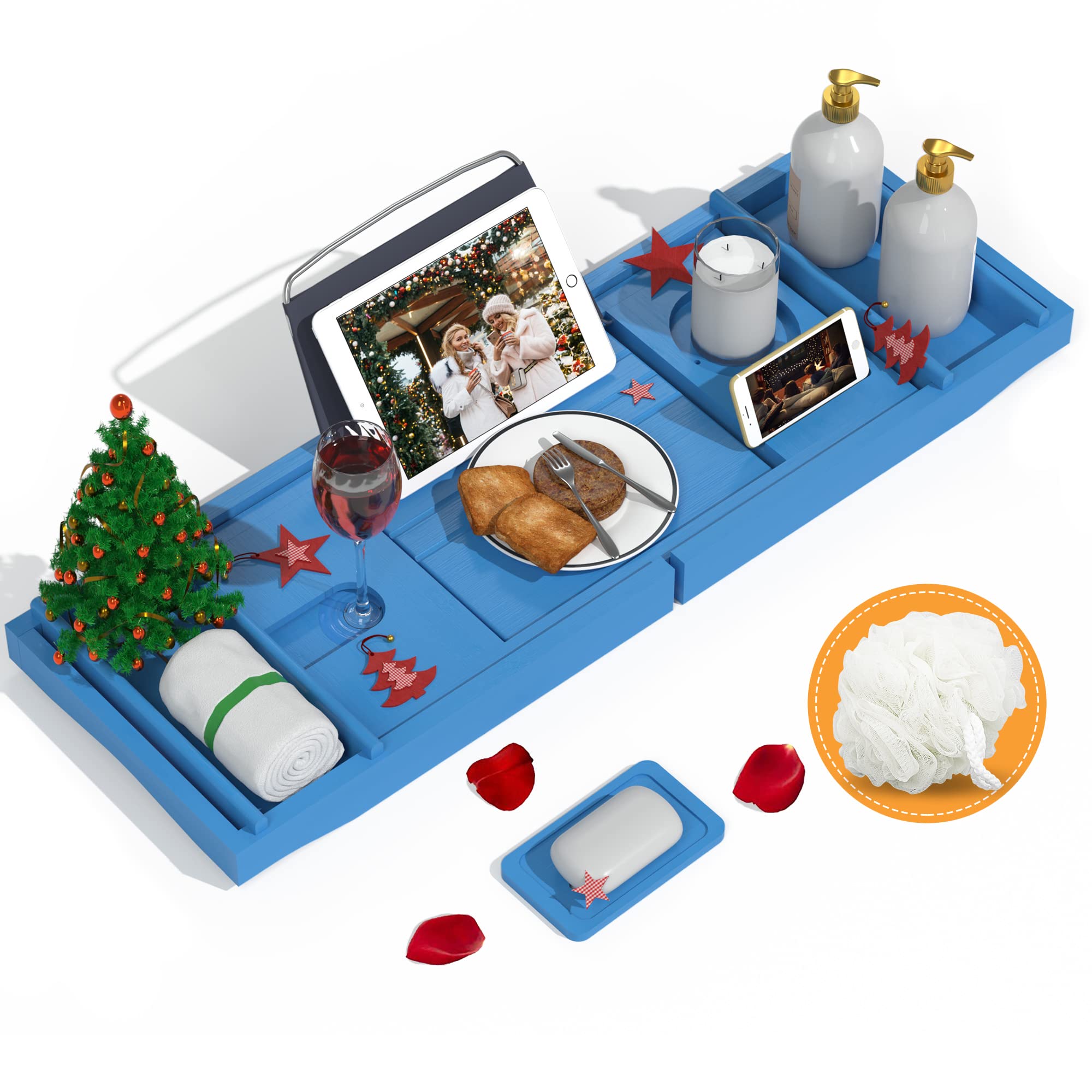 Domax Expandable Bamboo Bathtub Caddy