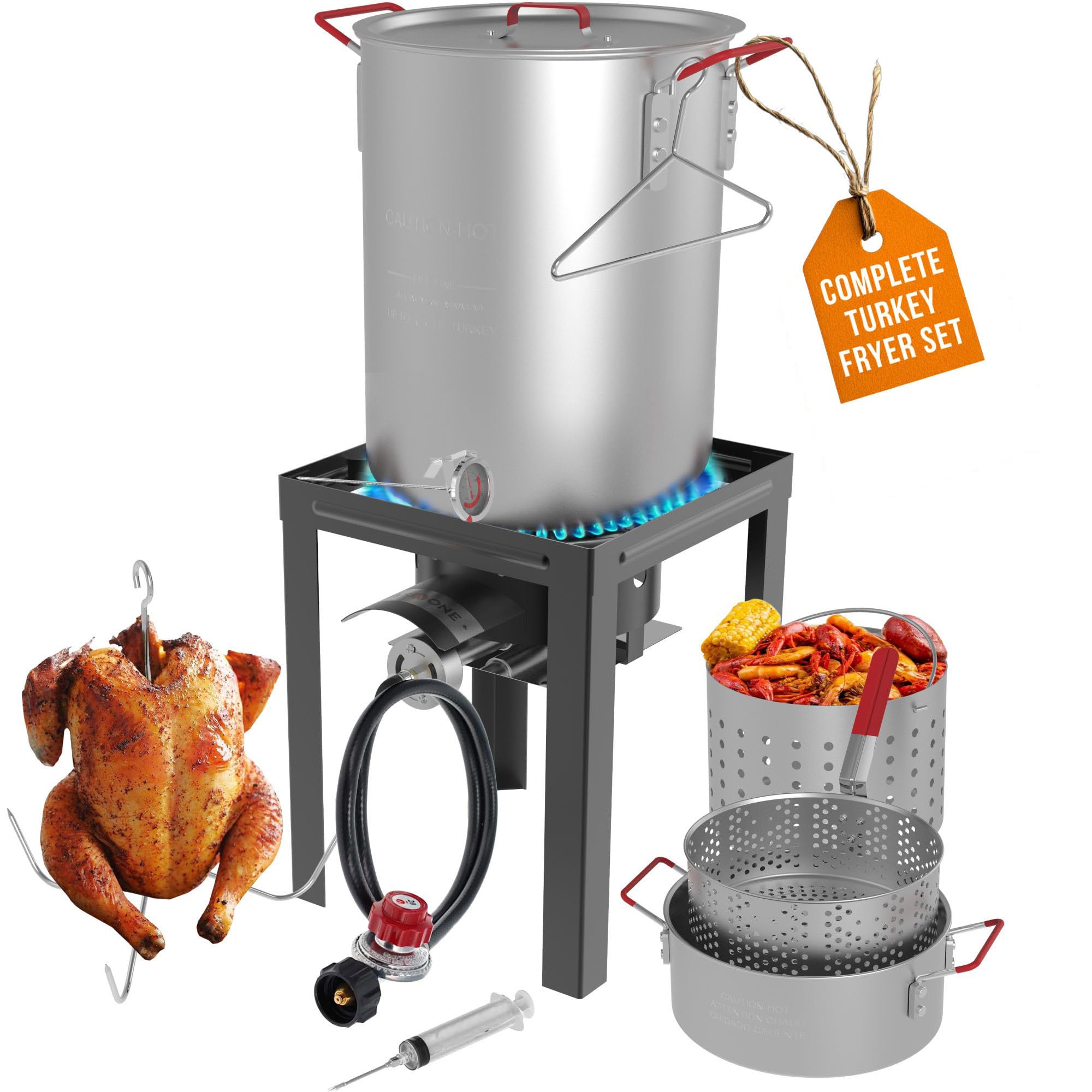 GasOne 30qt Turkey Fryer & 10qt Fish Fryer Set