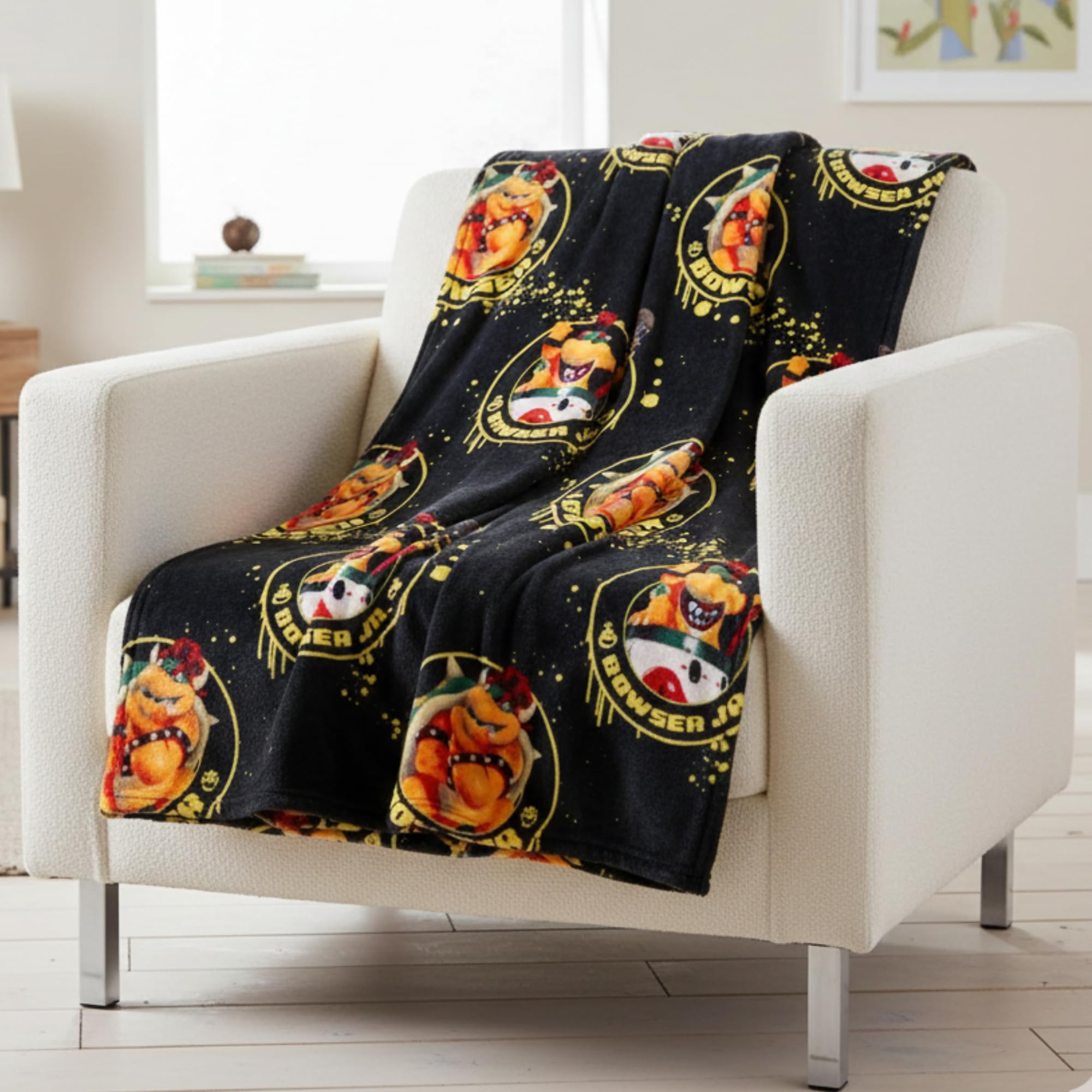 Franco Collectibles Bowser & Bowser Jr. Throw