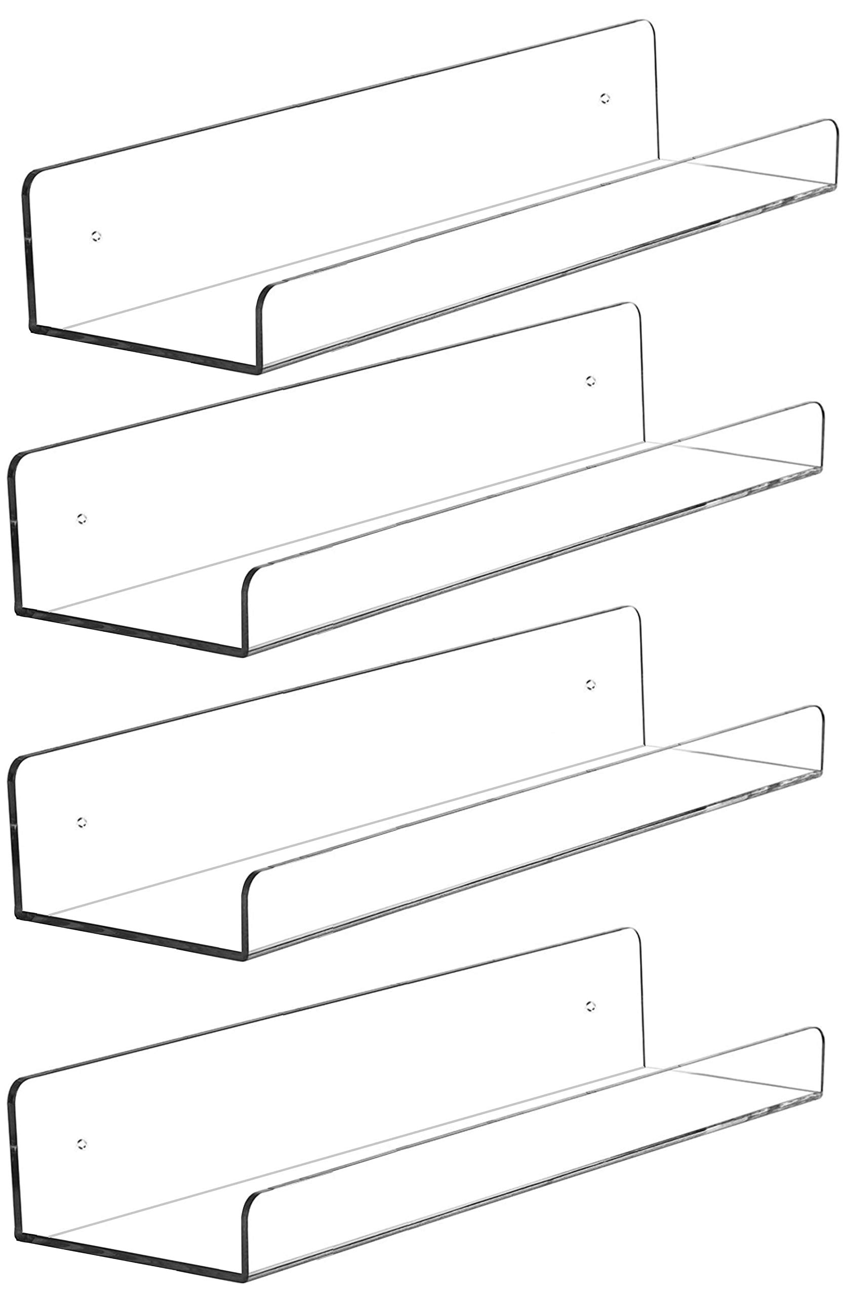 Cq Acrylic Invisible Floating Shelves (4-Pack)