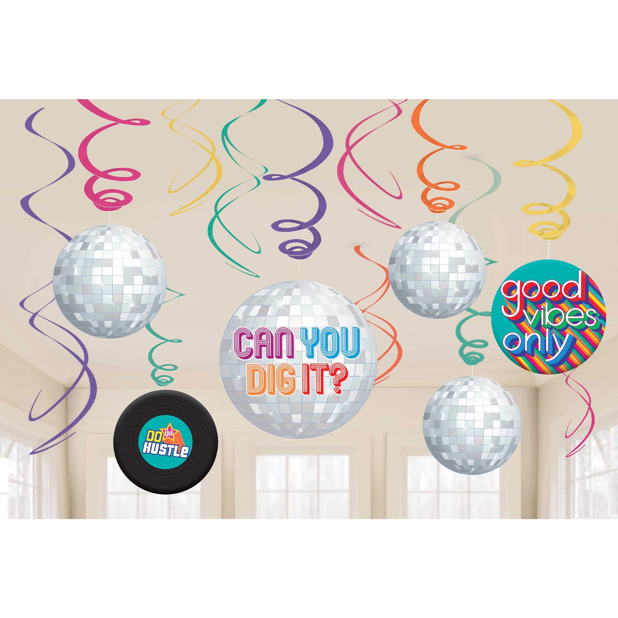 Good Vibes Foil Hanging Swirls (Pack of 12)