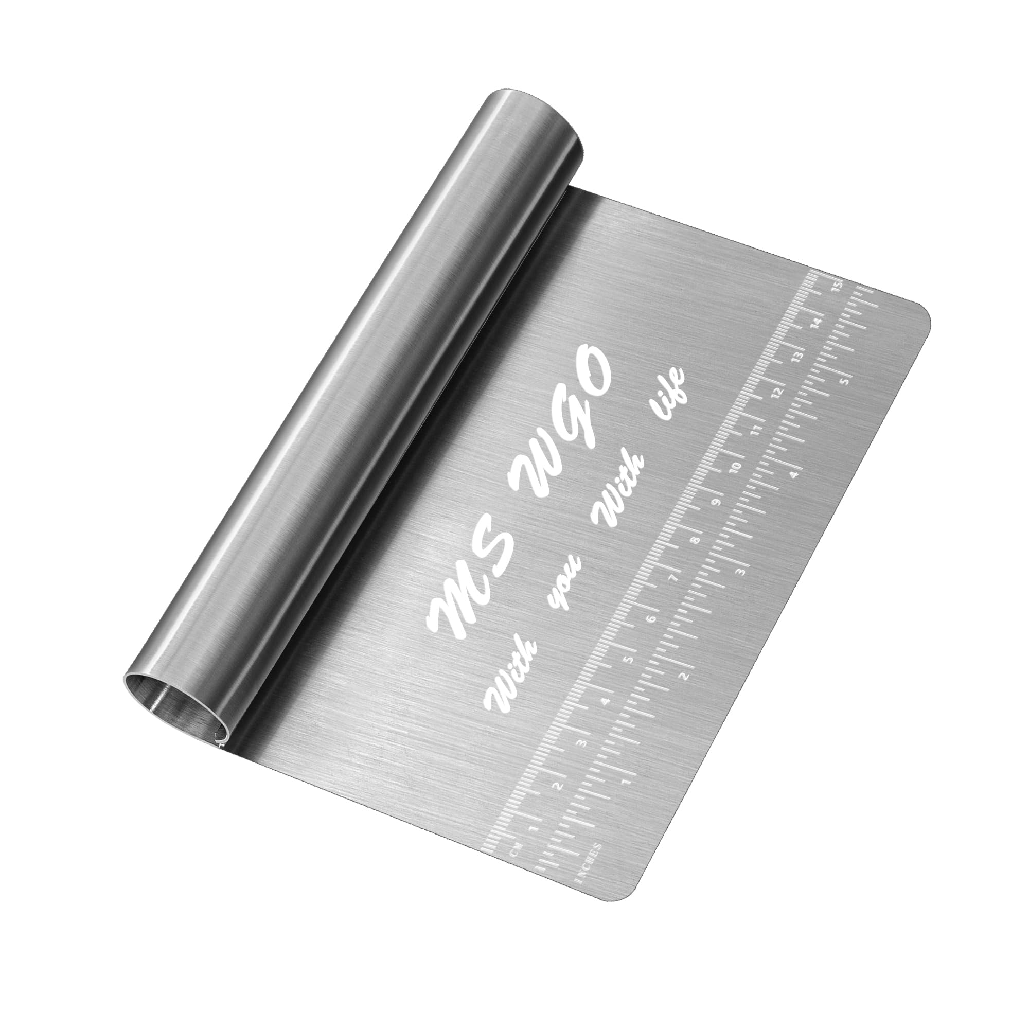 Pro Dough Pastry Scraper/Cutter/Chopper Stainless Steel Mirror Polished with Measuring Scale