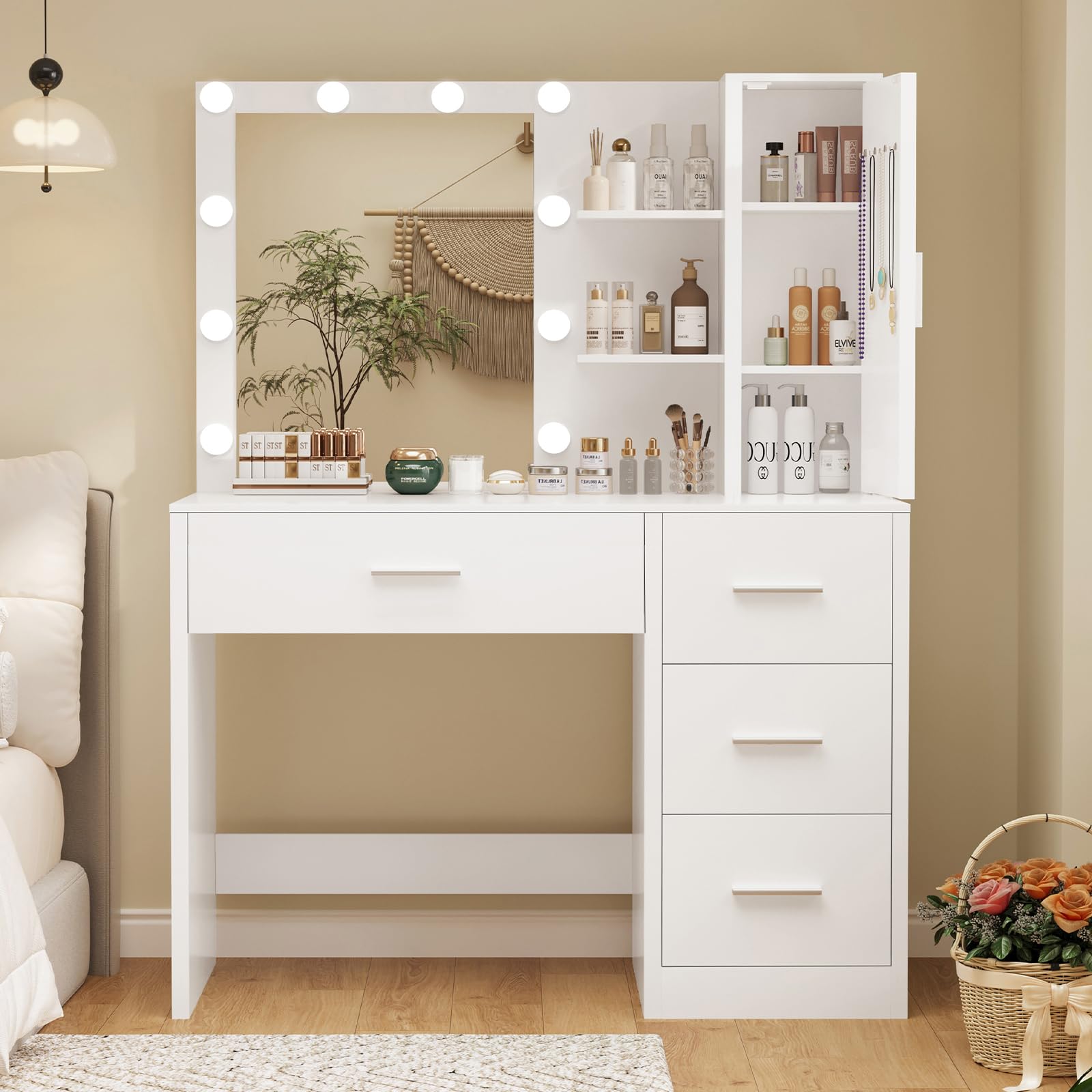 usikey Compact Vanity with Hidden Storage