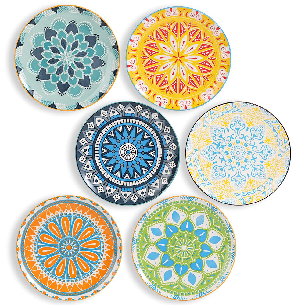 Assorted Color Ceramic Appetizer Plates 8"