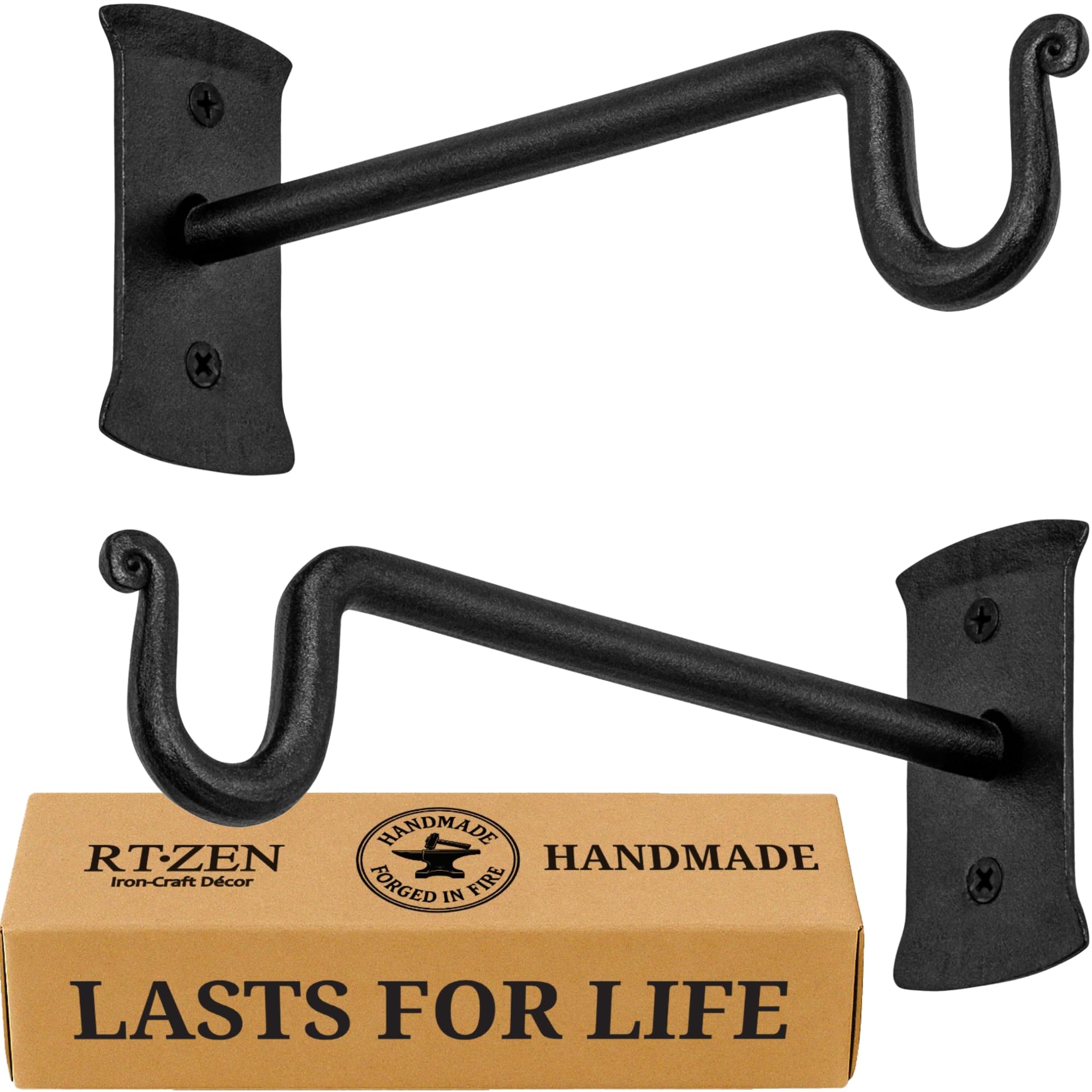 RTZEN 7.5-inch Wrought Iron Plant Hangers (2-Pack)