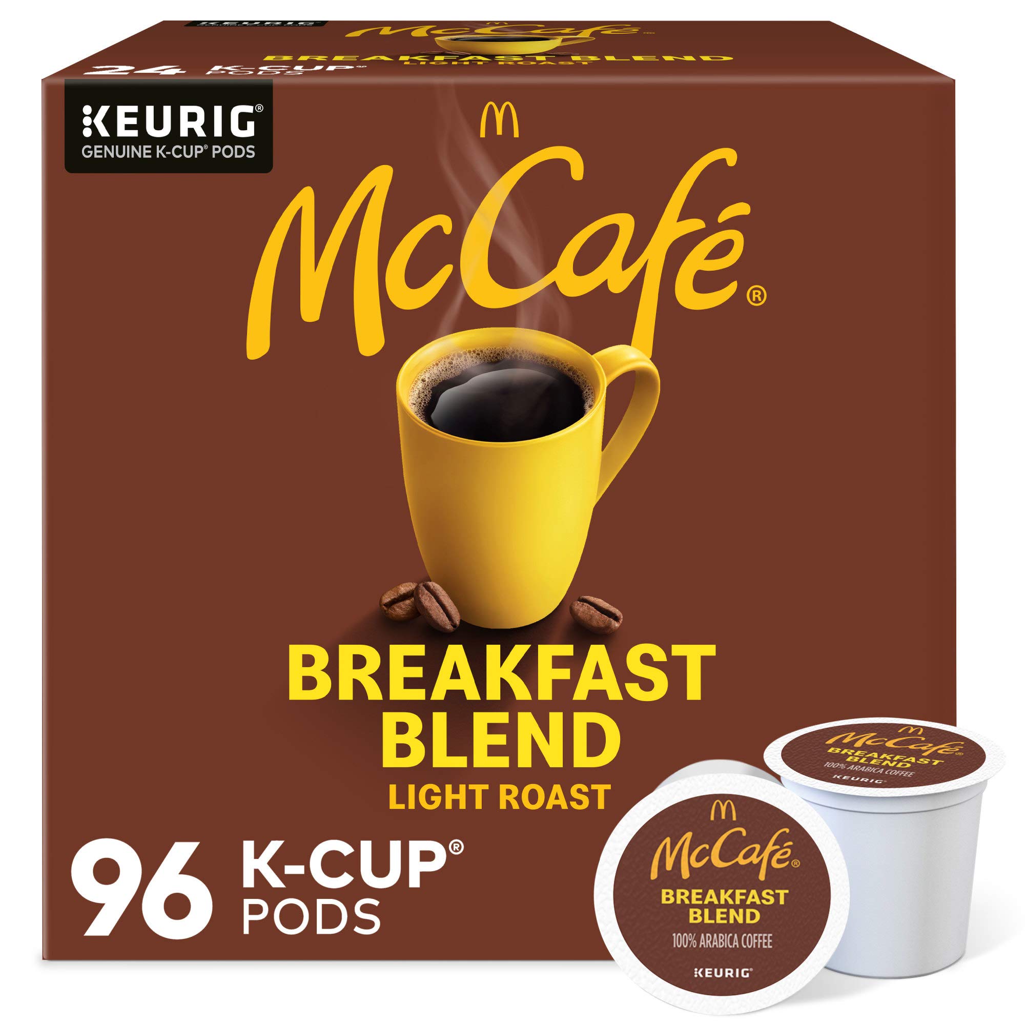 McCafe Breakfast Blend Coffee, Keurig Single Serve K-Cup Pods, Light Roast, 96 Count