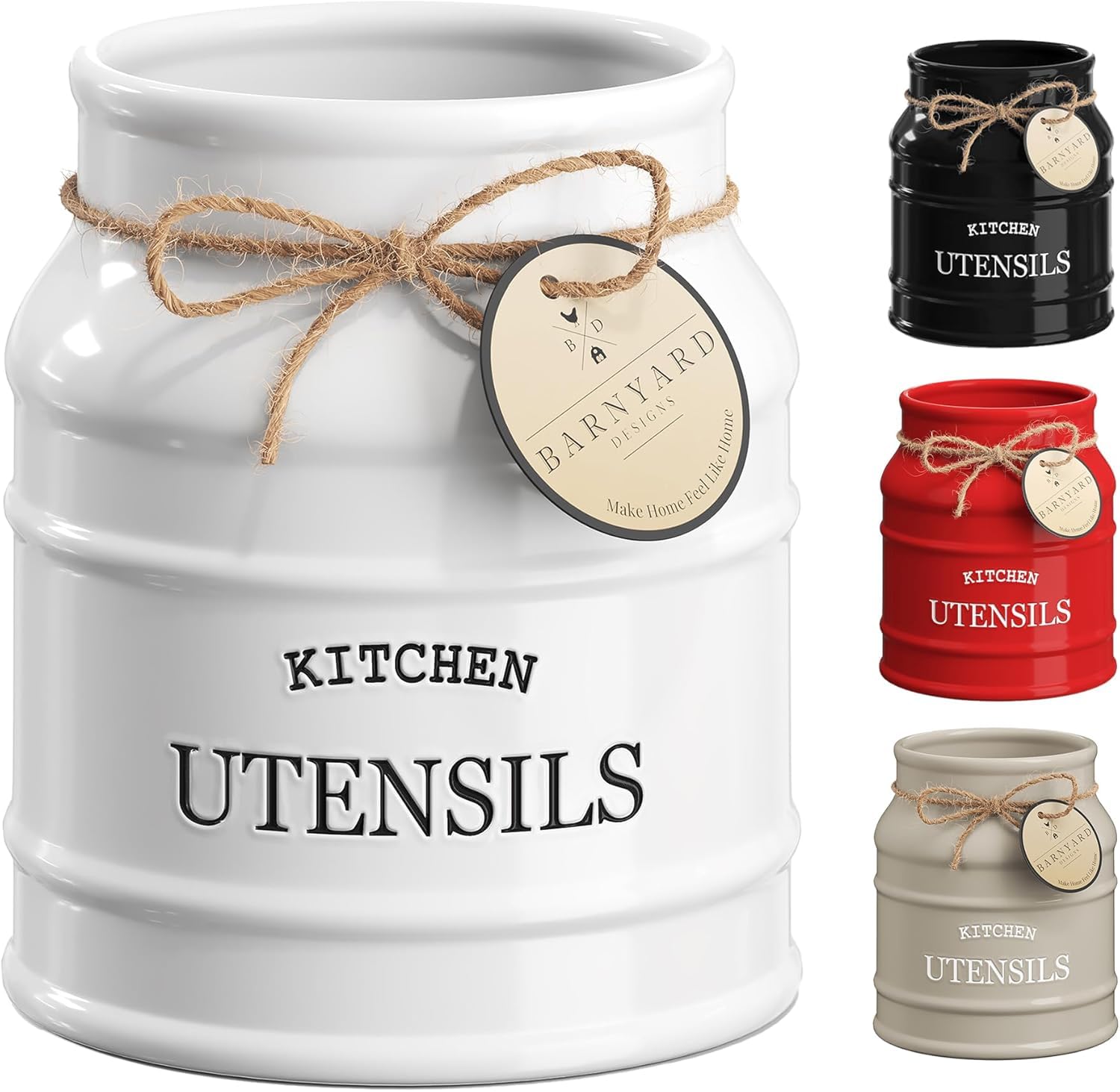 Barnyard Designs Ceramic Farmhouse Utensil Holder