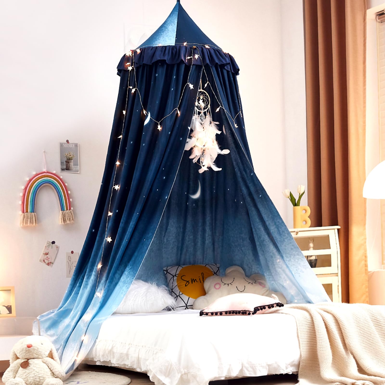 Kertnic Kids Canopy Night Sky Ruffle