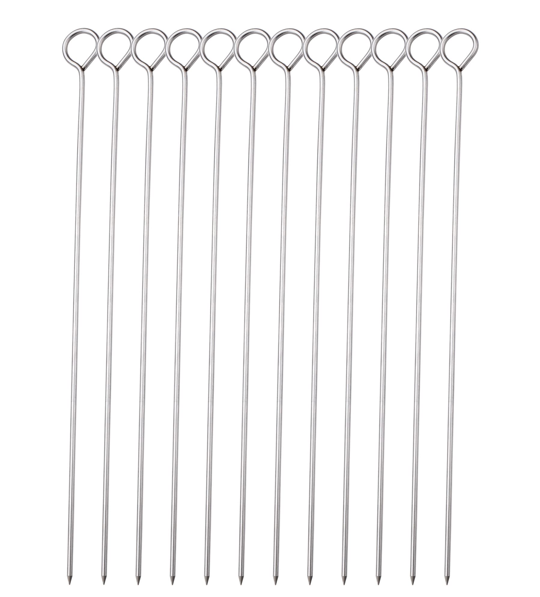 10-Inch Stainless Steel Barbecue Skewers (12-Pack)