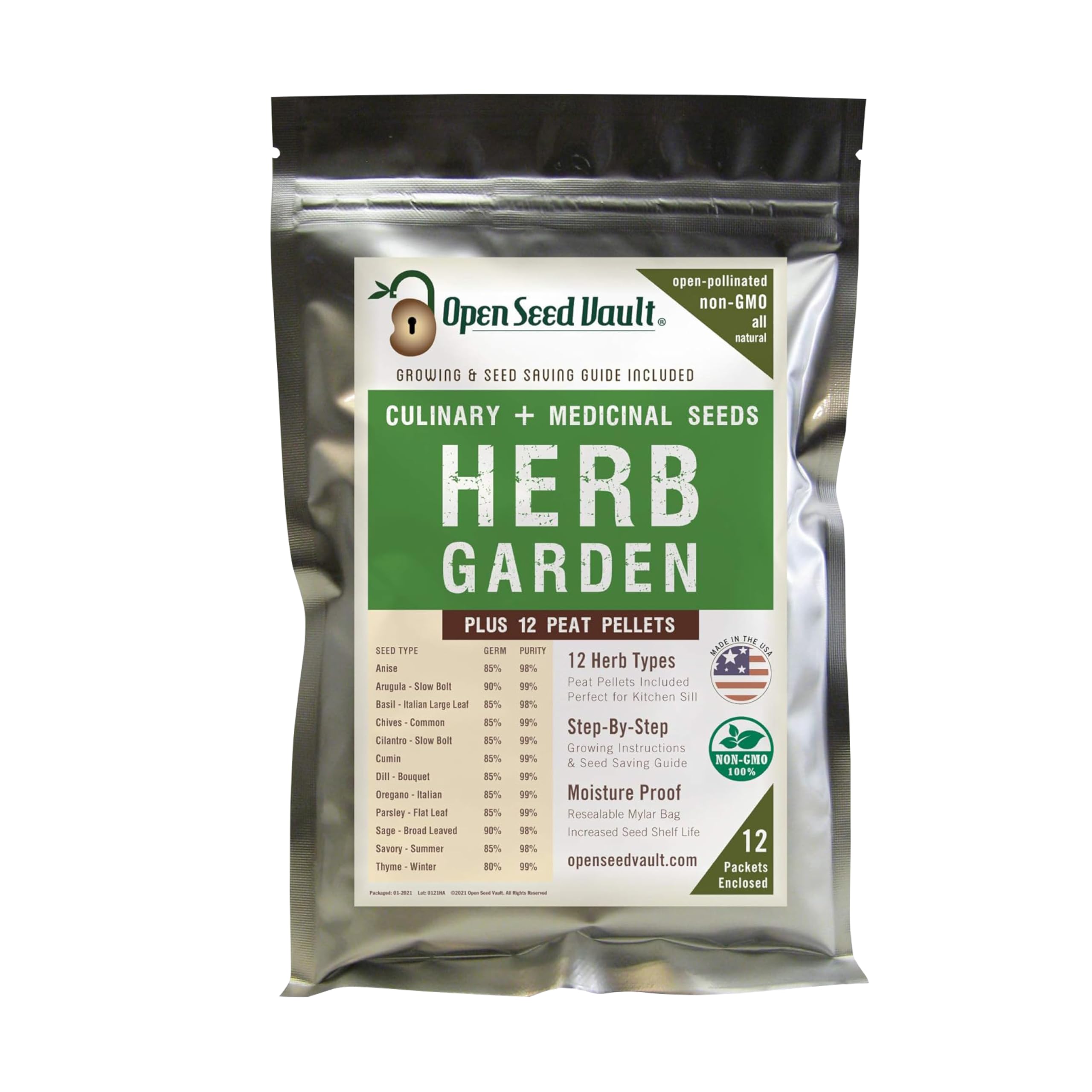 Open Seed Vault 12‑Pack Herb Kit