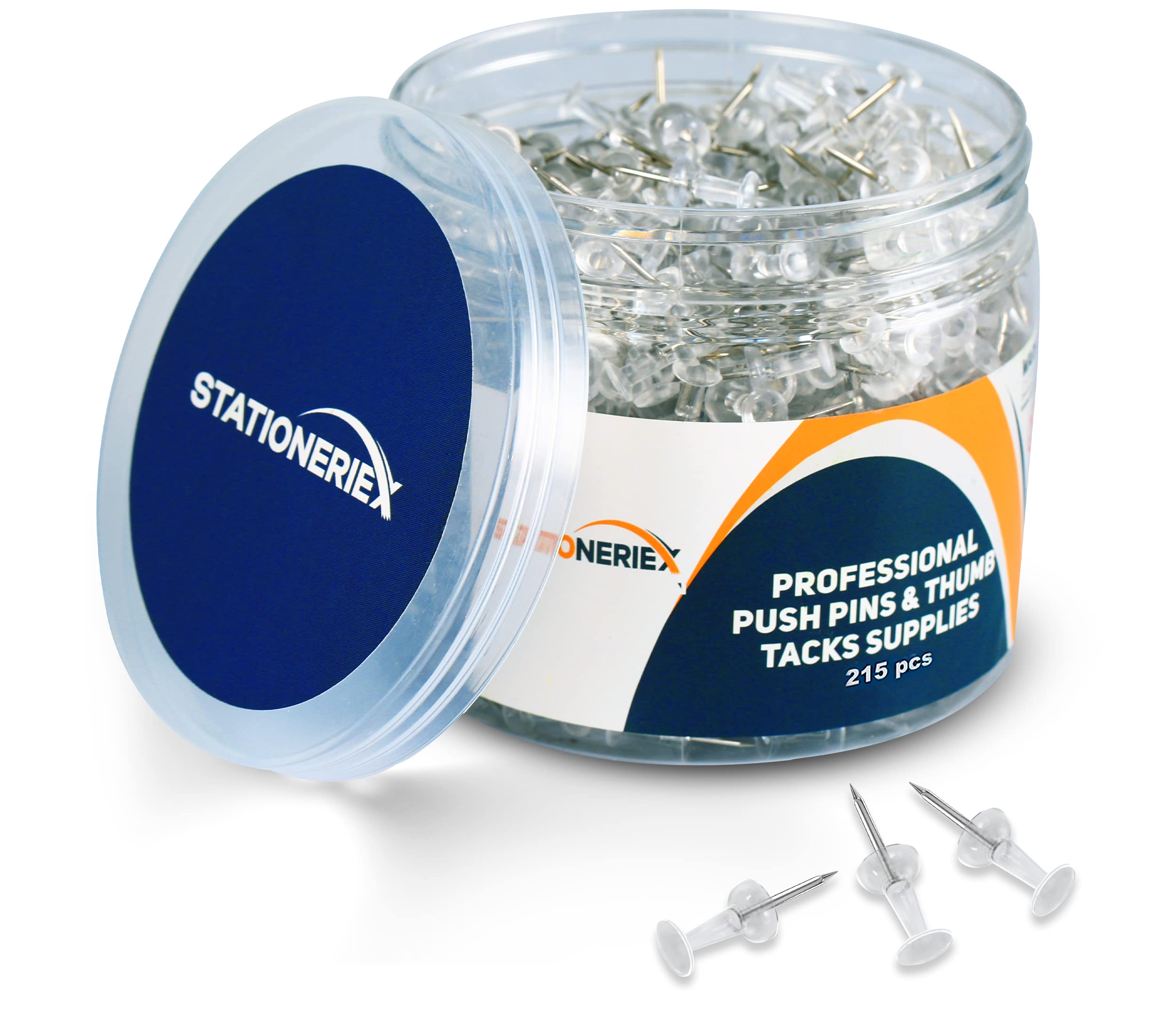 215 Clear Push Pins (Bulk)