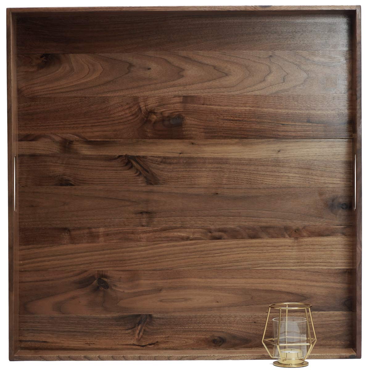 Magigo 24x24 Walnut Oversized Ottoman Tray