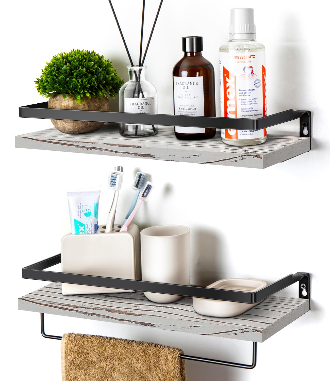SODUKU Floating Shelf with Towel Bar