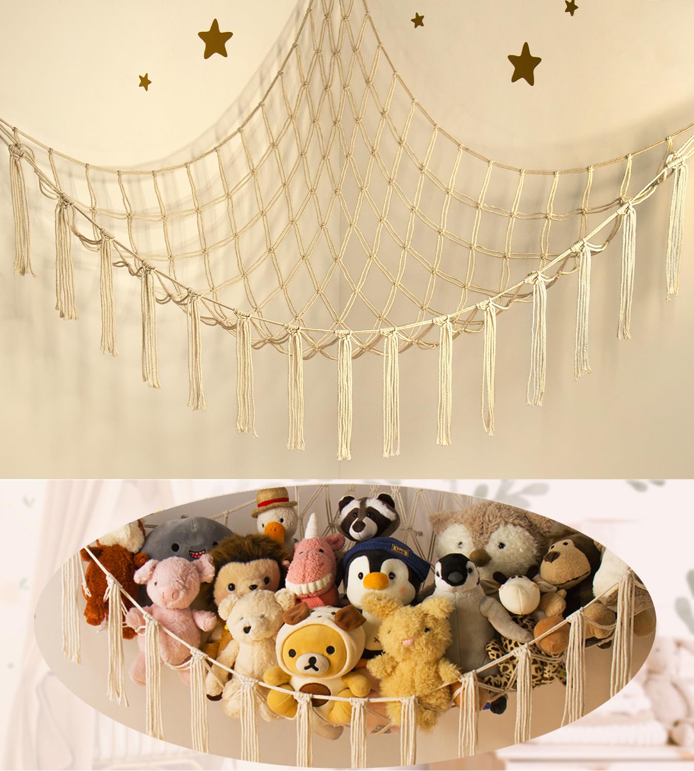Cotton Macrame Stuffed Animal Hammock