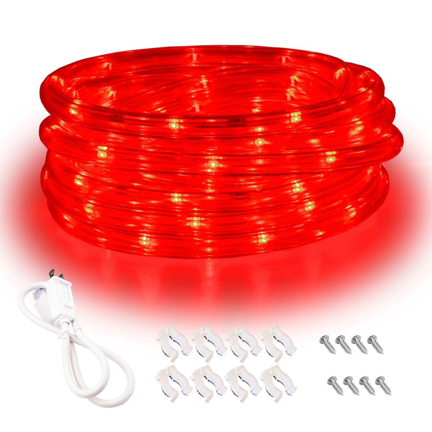 Red 16ft Waterproof LED Rope Lights