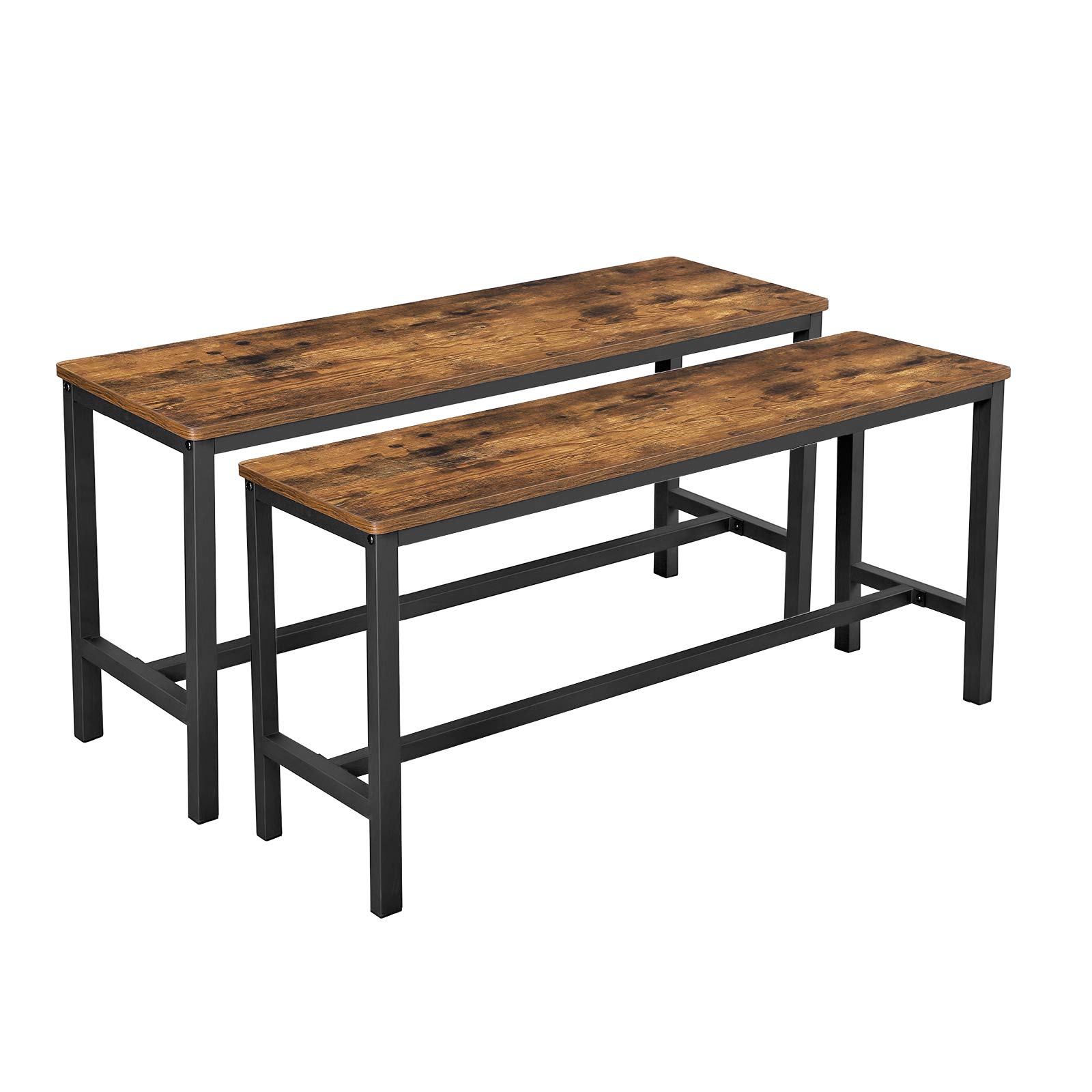 VASAGLE Industrial Metal-Frame Benches (Set of 2)