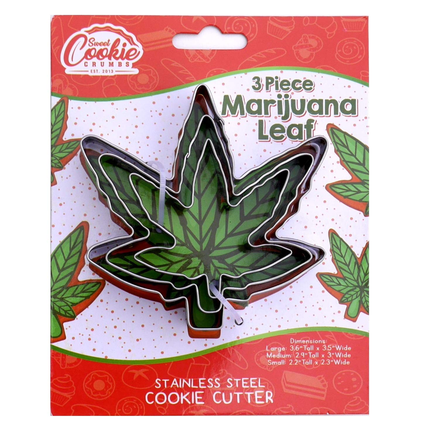 Hemp Leaf Cookie Cutters (3-Pack)