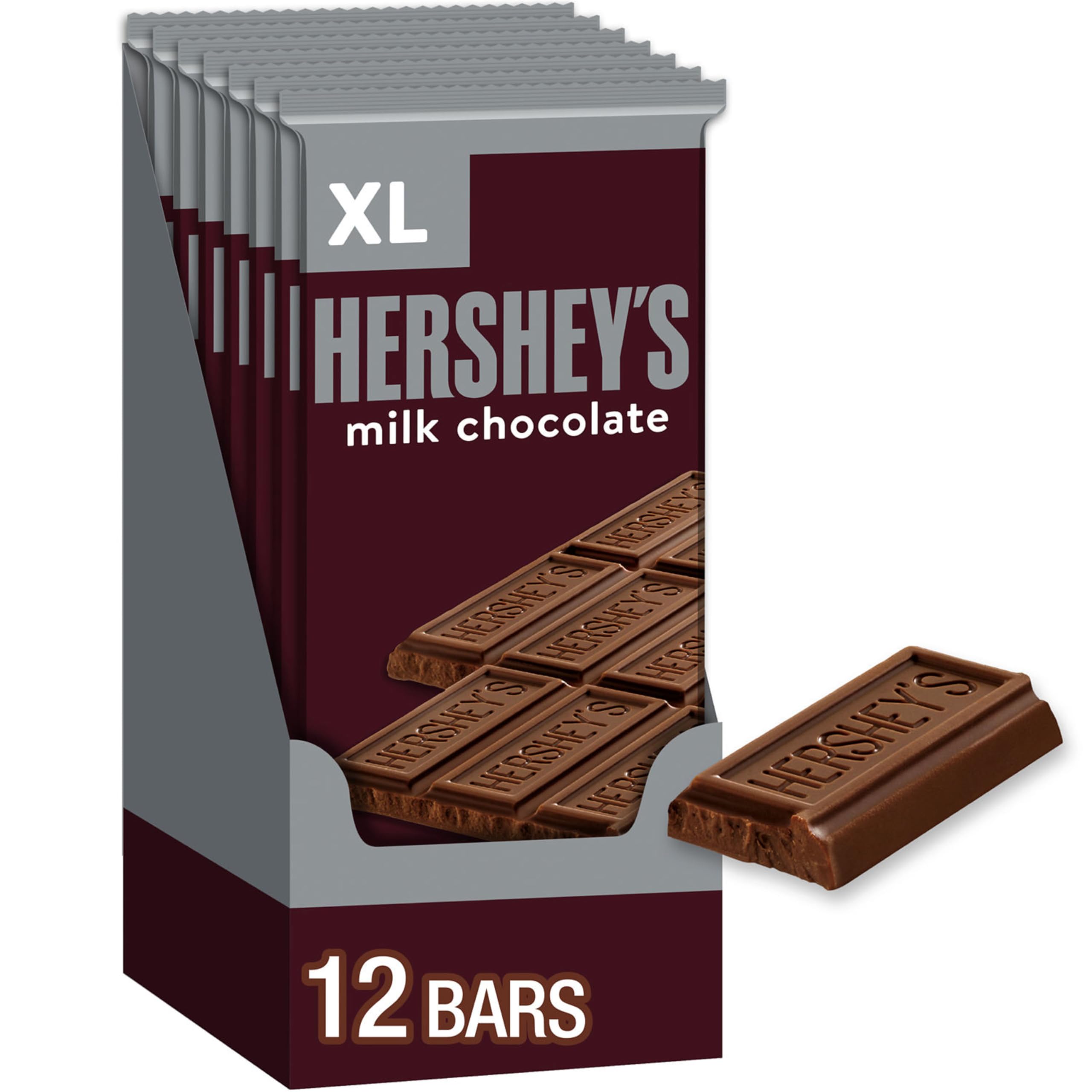 HERSHEY'S Milk Chocolate XL Candy Bars, 4.4 oz (Pack)