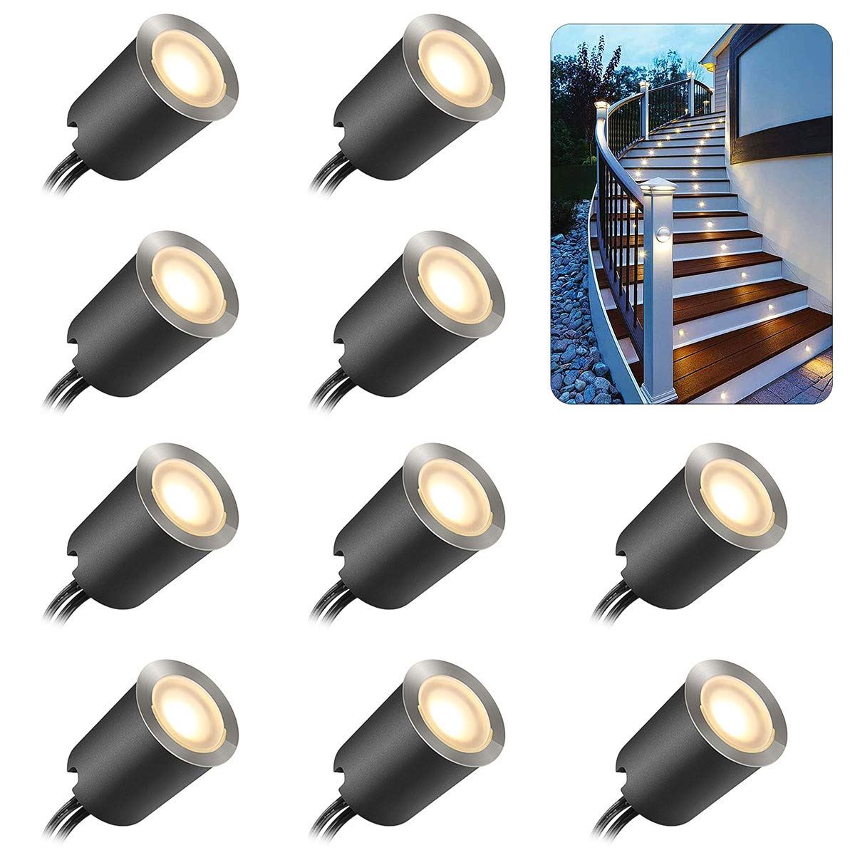 SMY Lighting Recessed LED Deck Light Kit (10‑Pack)