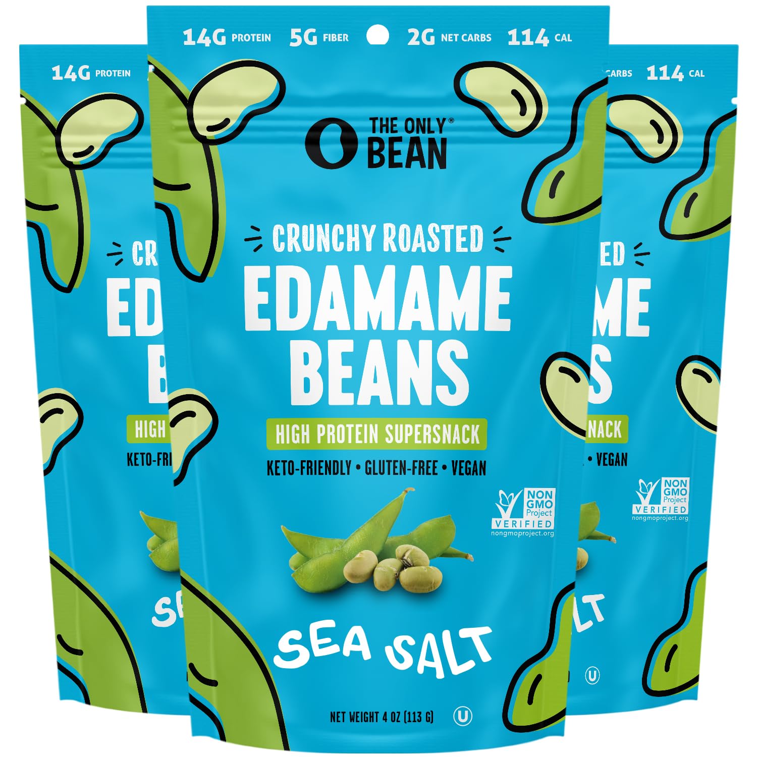 The Only Bean Crunchy Roasted Edamame (Sea Salt)