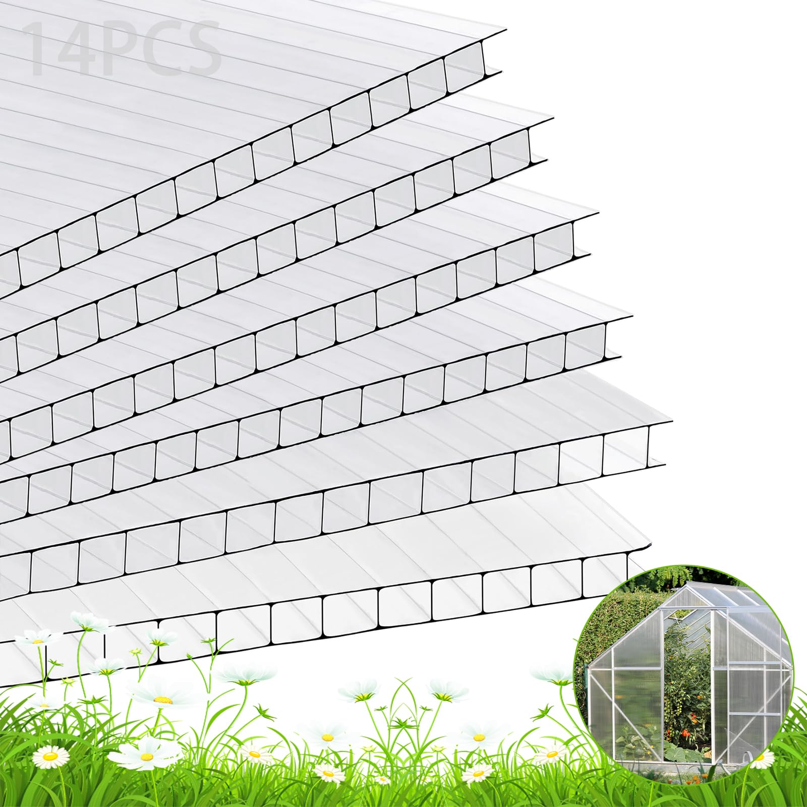 Twin‑wall Polycarbonate Panels (6 pcs)