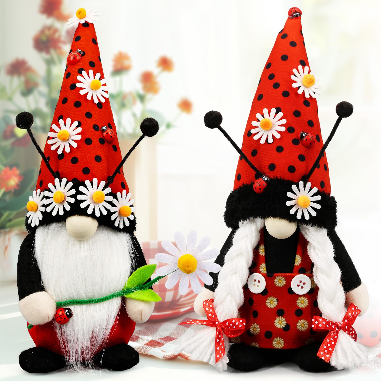 Ladybug Spring Gnome