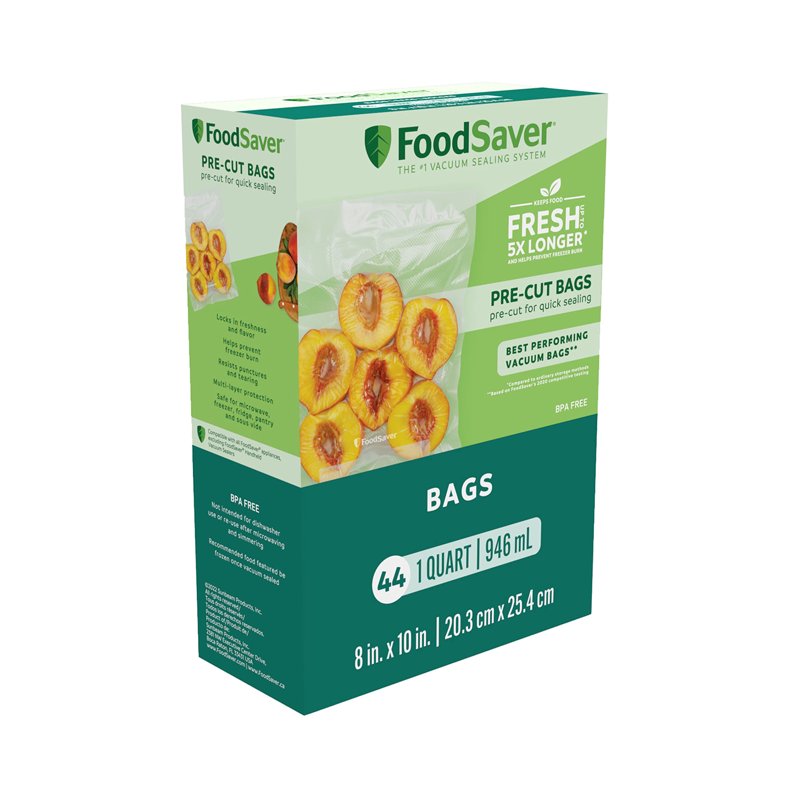 FoodSaver Precut Quart Vacuum Bags