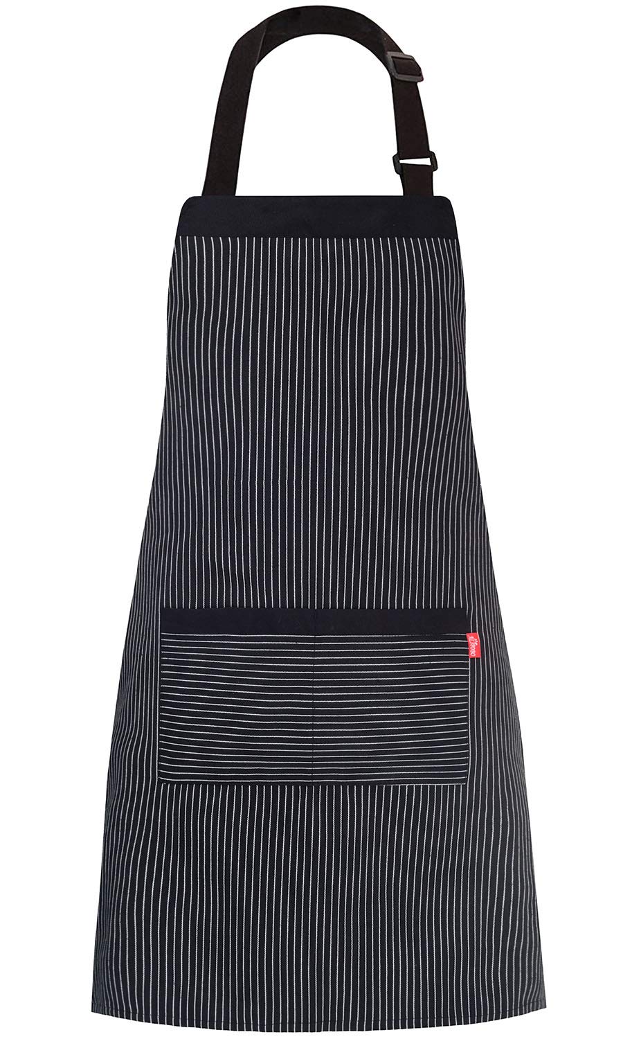ALIPOBO Black and White Pinstripe Apron