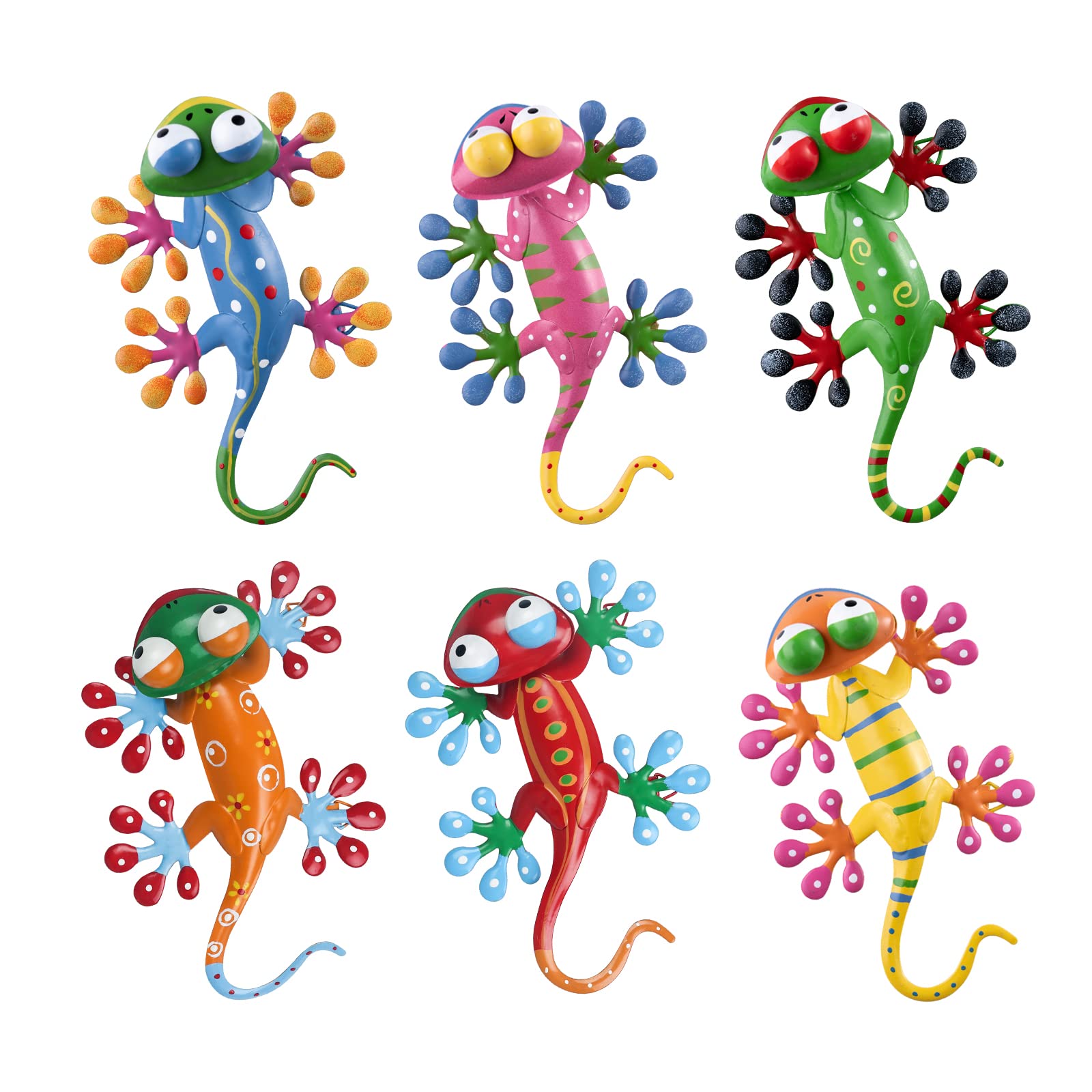 YEAHOME Metal Gecko Wall Sculptures (Set of 6)